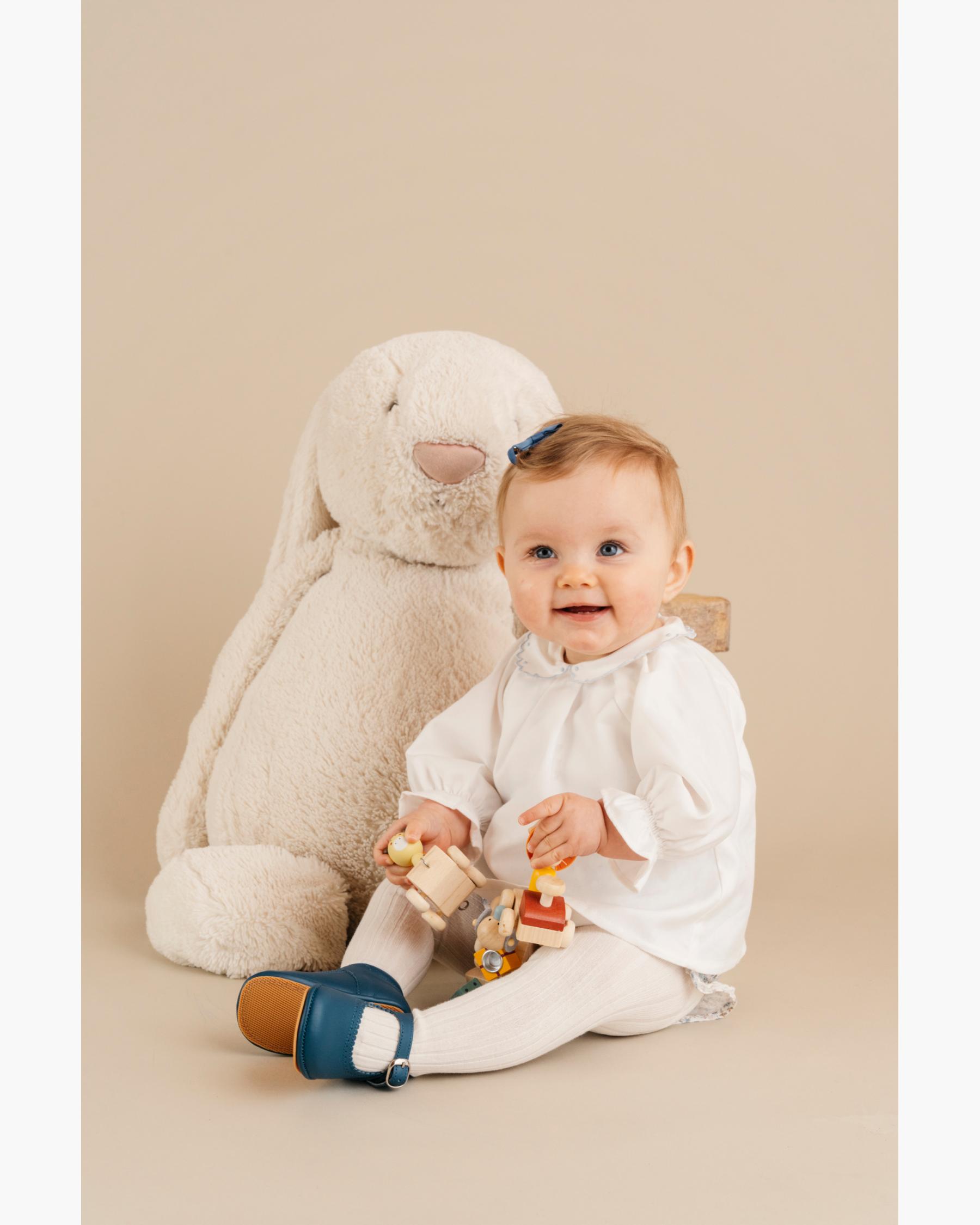 Baby Girl Pram Shoes Denim Blue