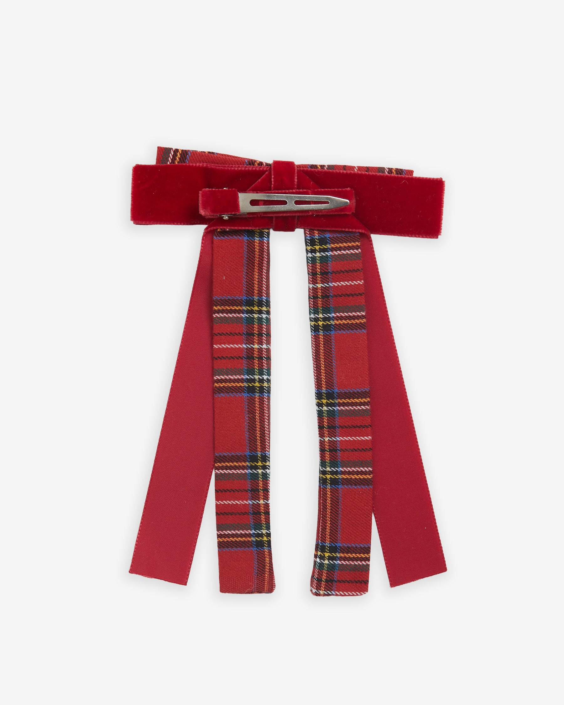 Red belt with plaid ribbon on a white background