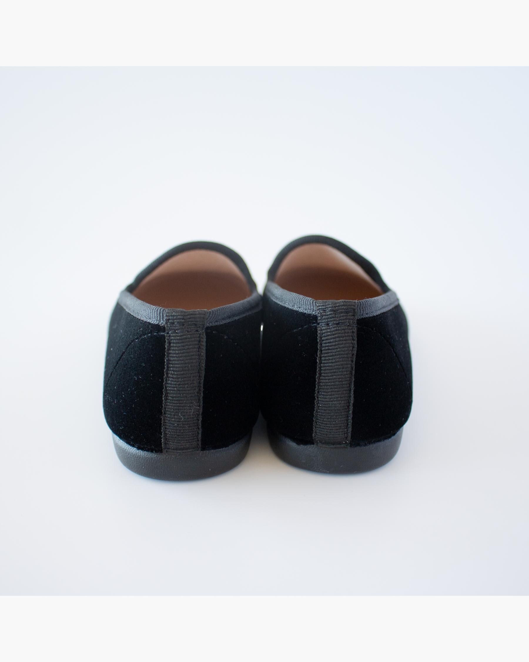 Velvet Slippers Shoes Black
