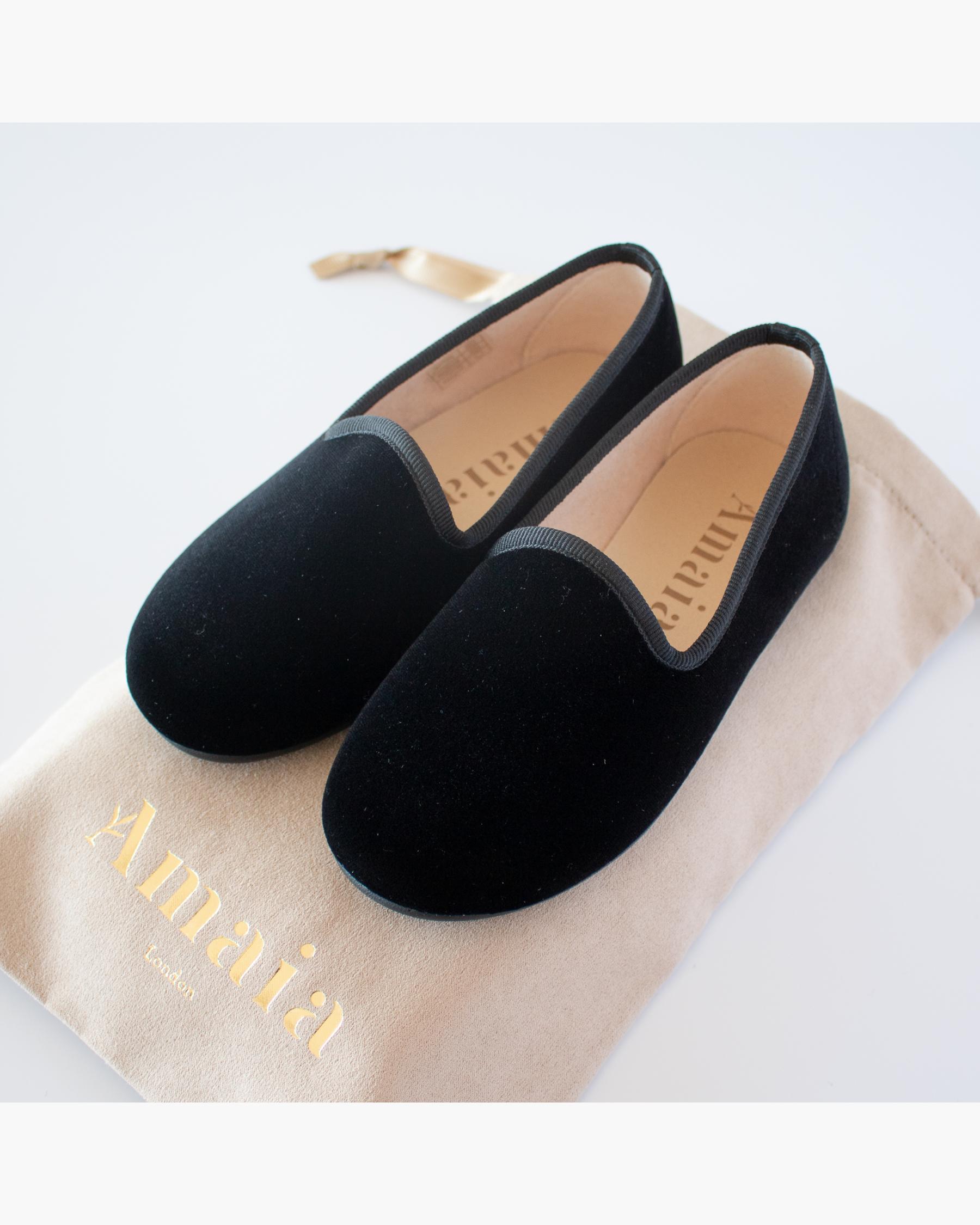 Velvet Slippers Shoes Black