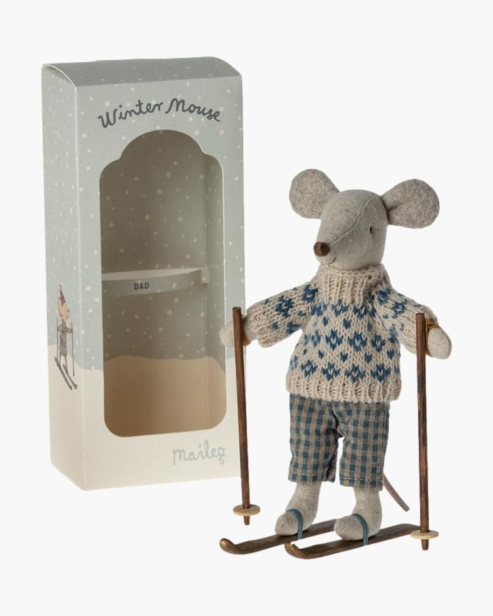 Winter Mouse With Ski Set Dad