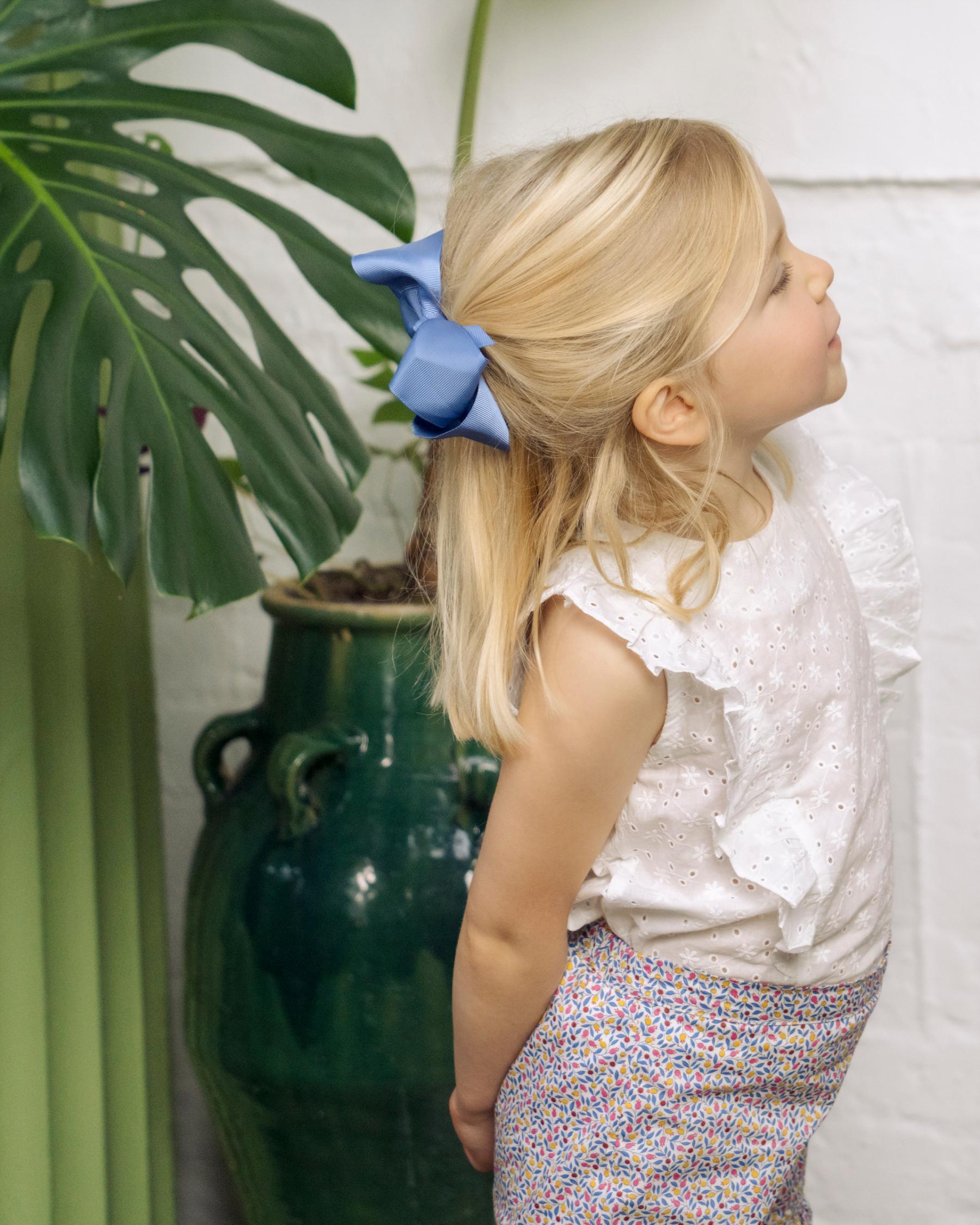 X-Large Hair Bow Denim