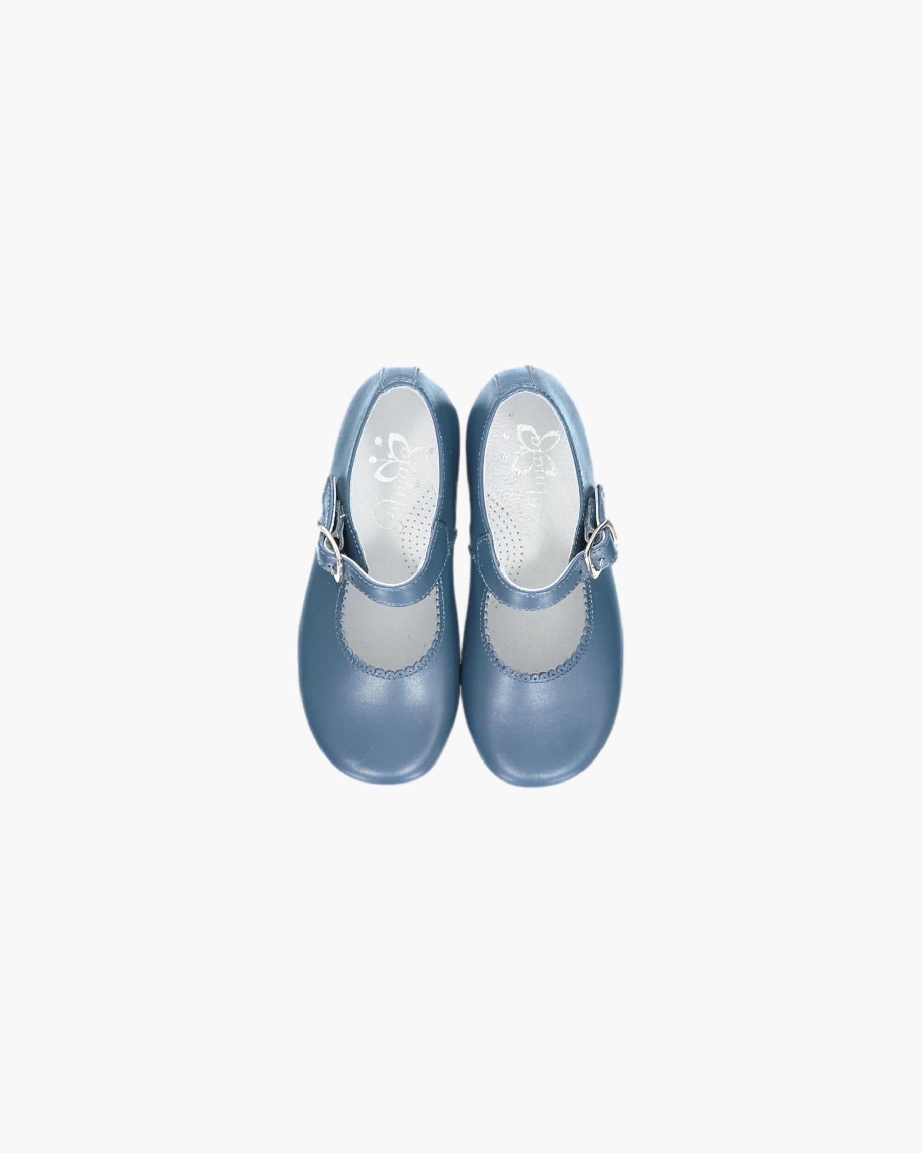 Luxury Blue Mary Jane Girls' Leather Shoes Amaia London