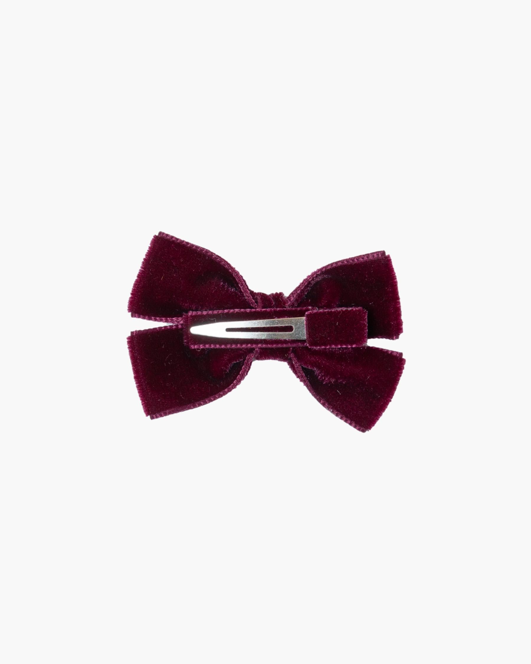 Medium Velvet Hairbow Burgundy