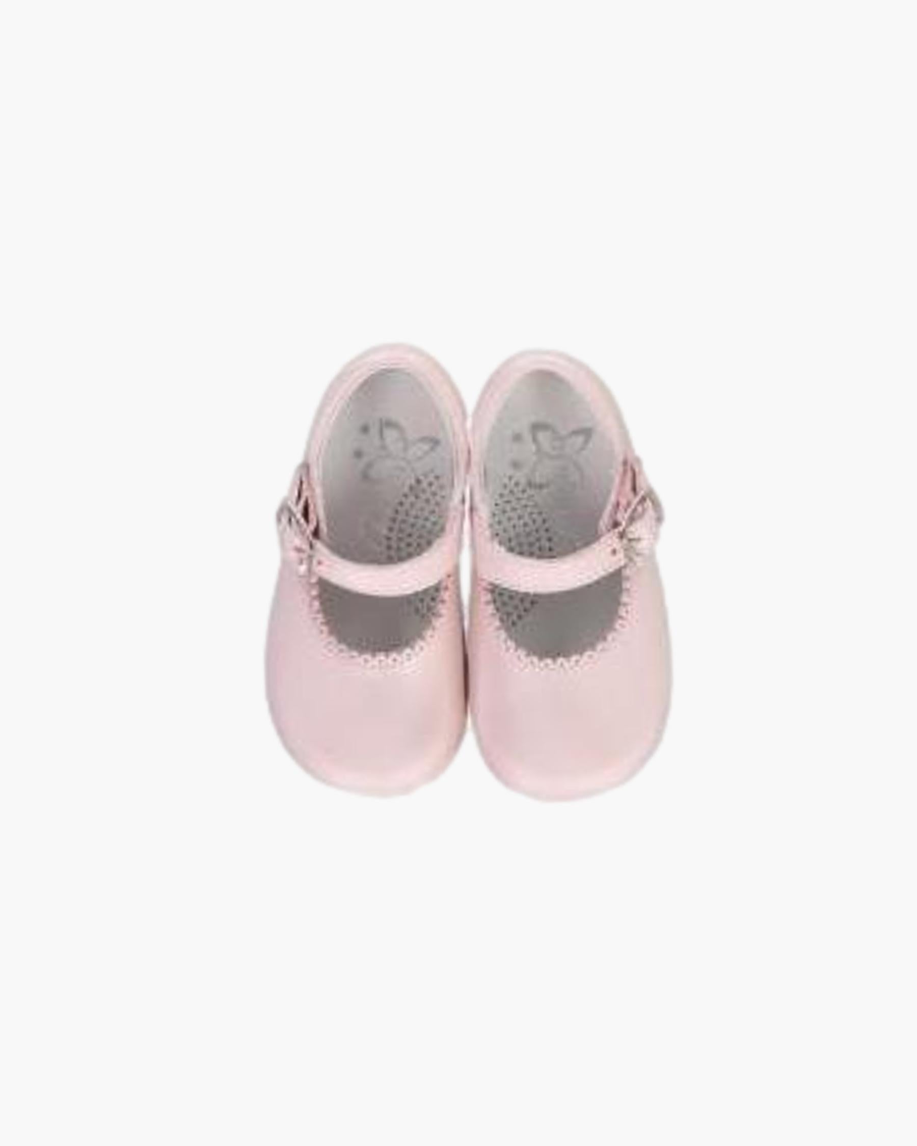 Baby Girl Shoes pink in leather, style Mary Jane