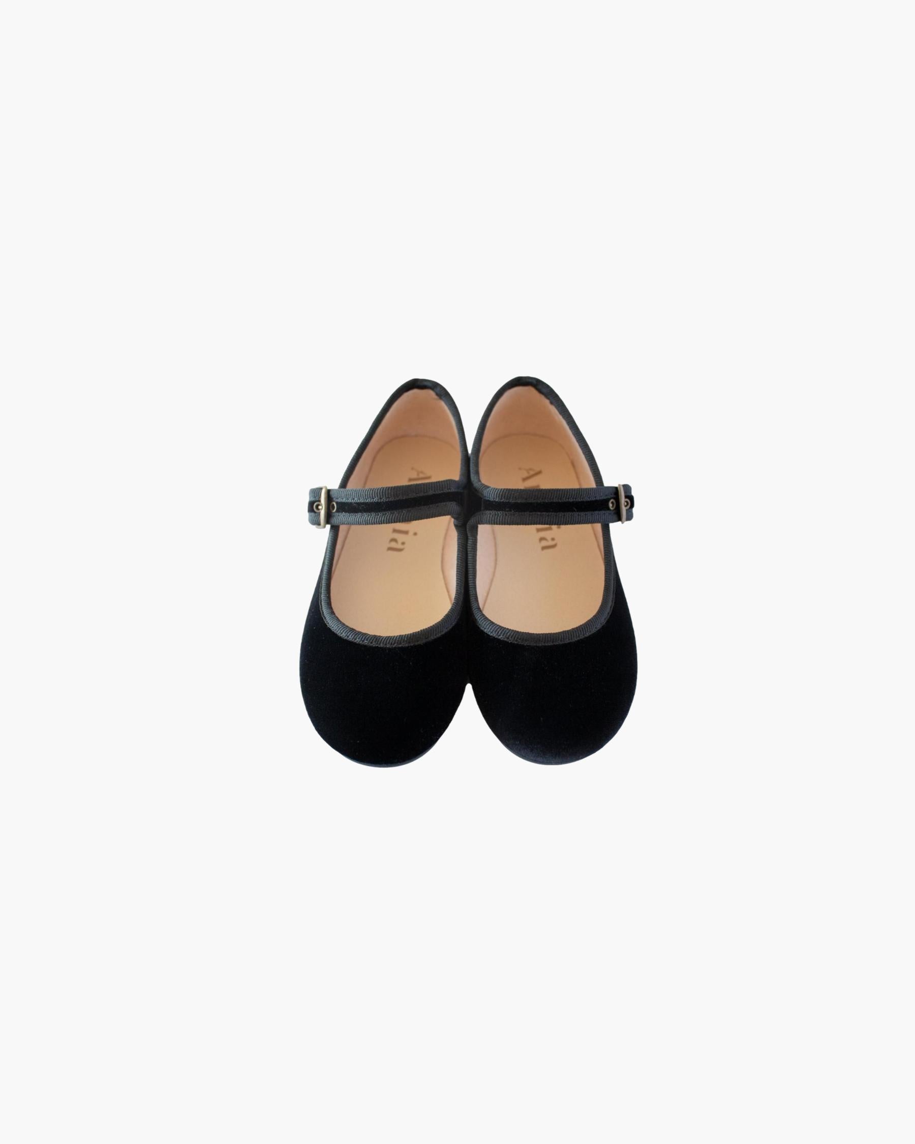Girl Velvet Shoes Black style Mary Jane