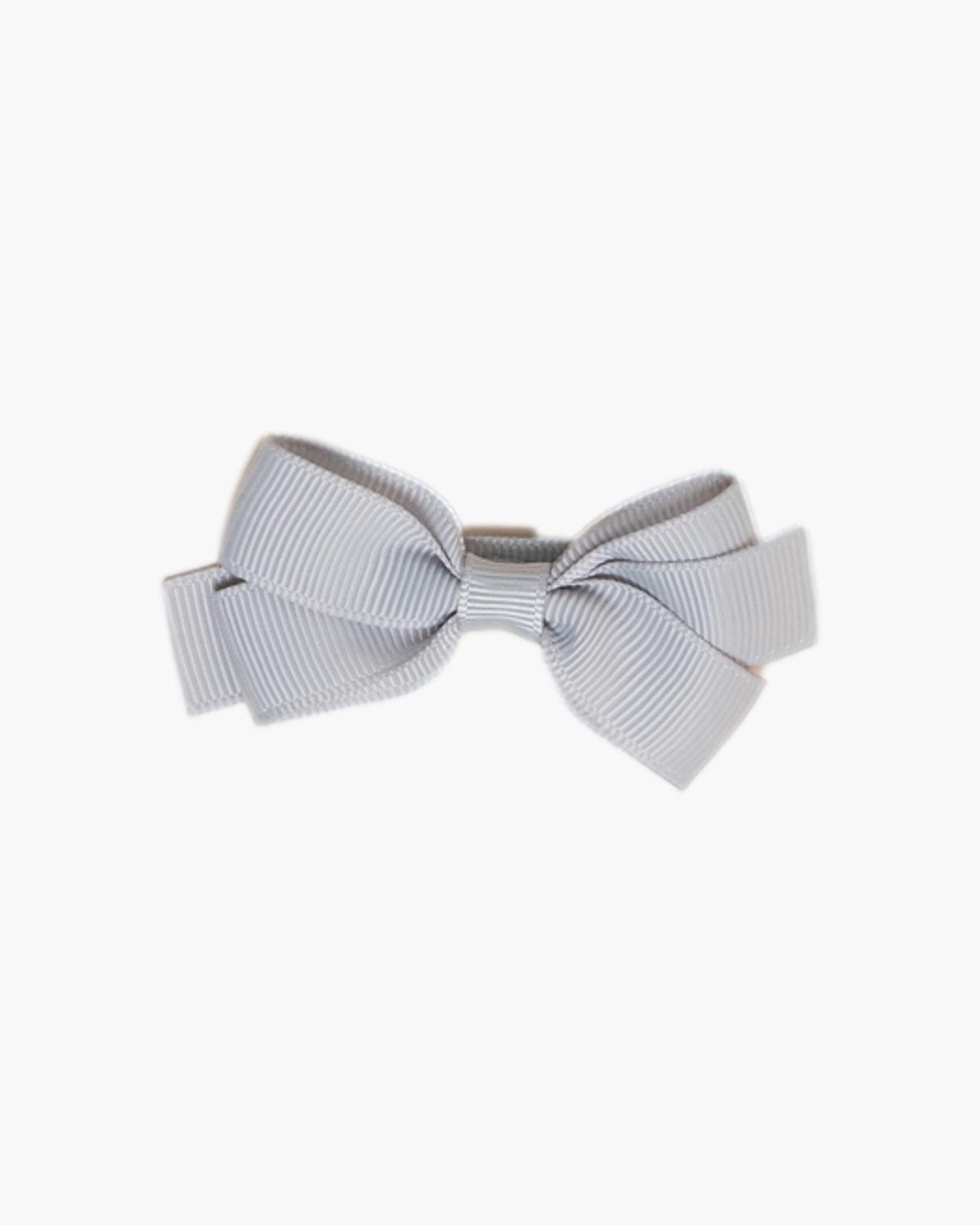 Medium Hair Bow Light Grey