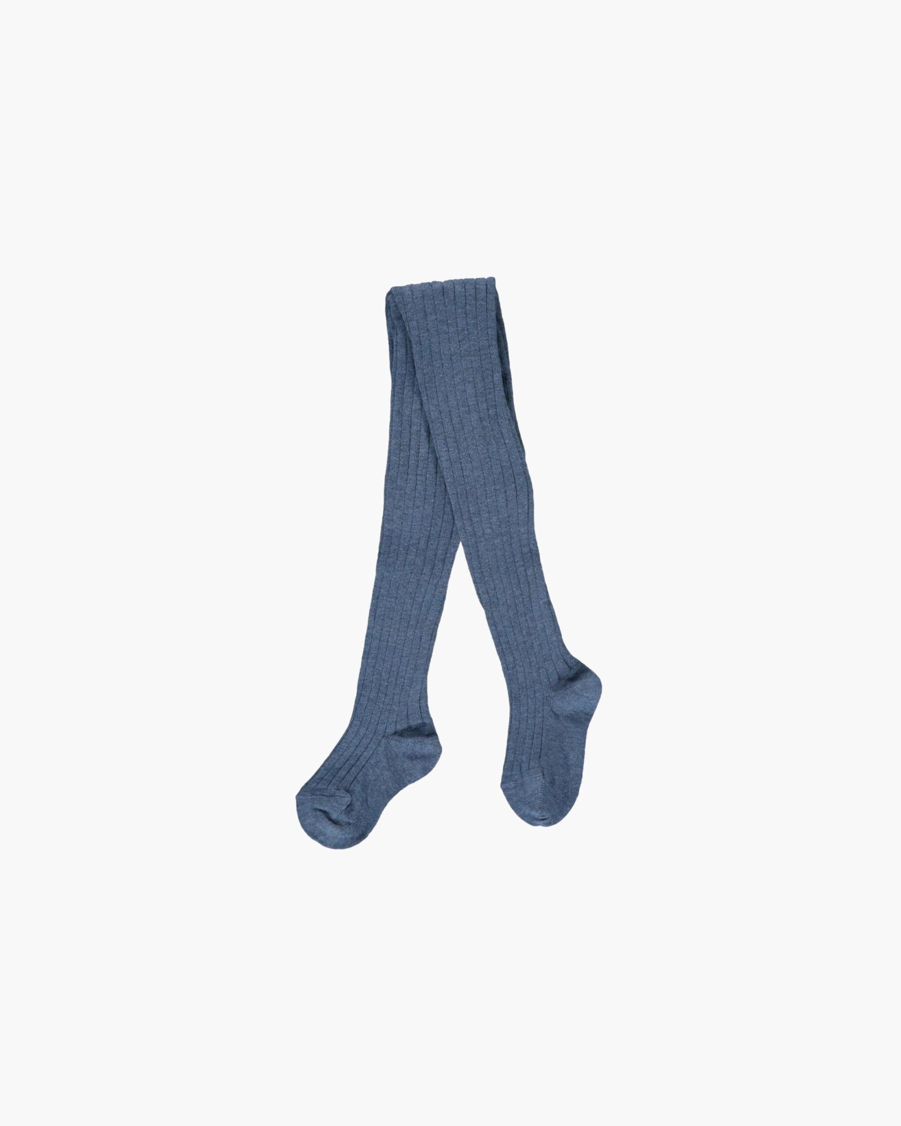Ribbed Tights Blue Jean