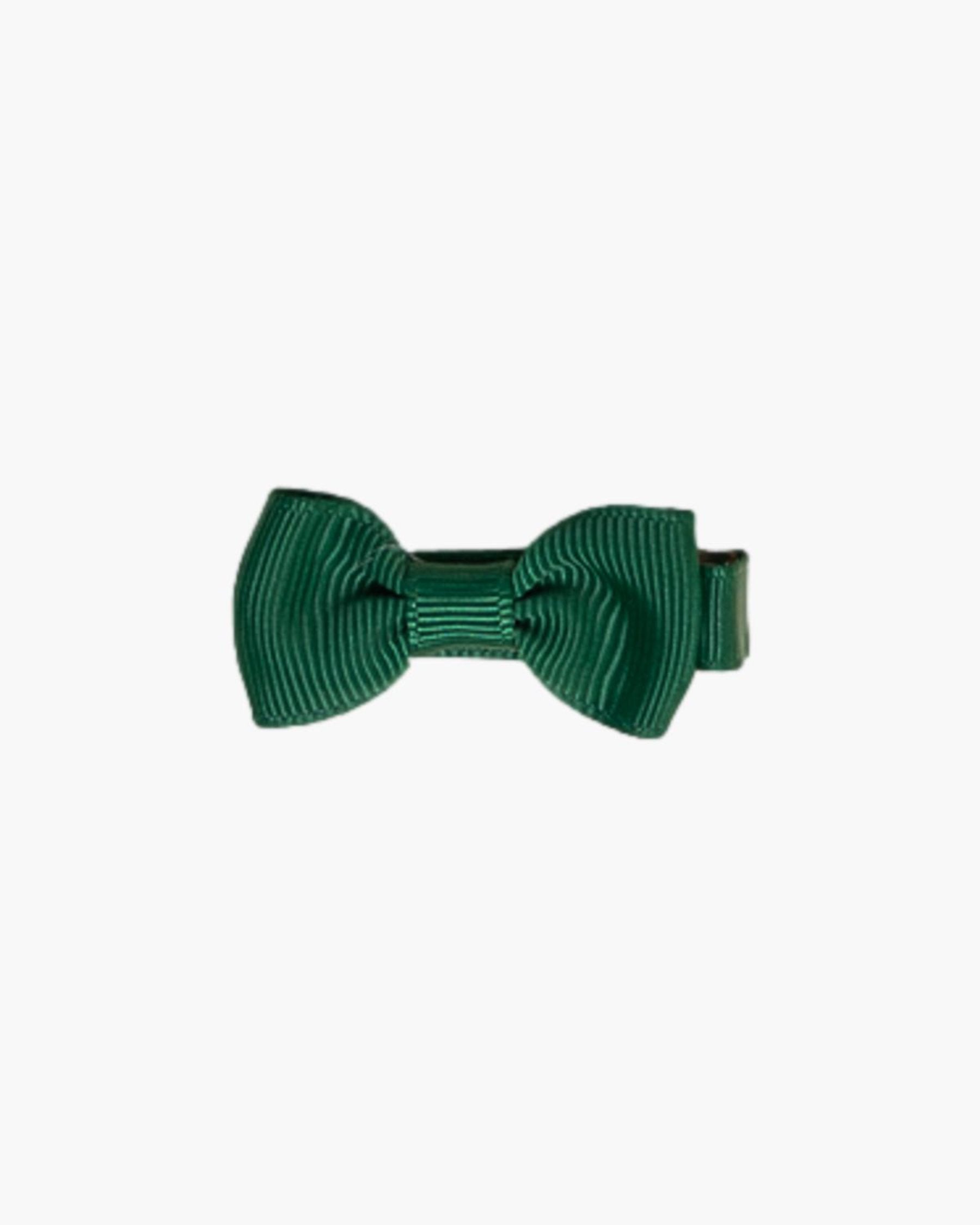 Small Hair Bow Dark Green