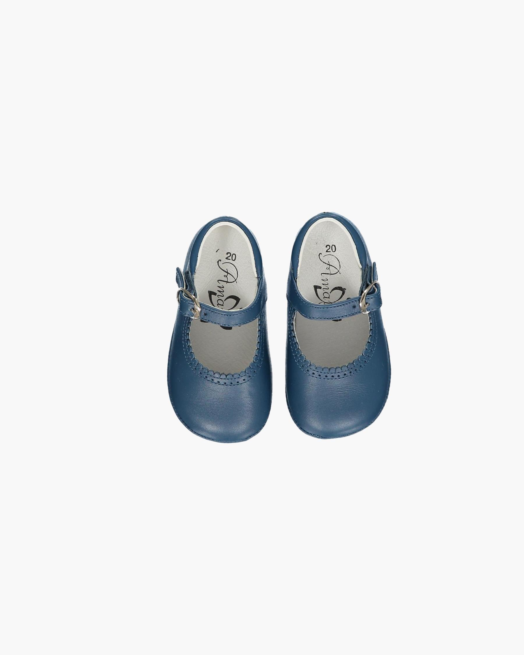 Baby Girl Pram Shoes Denim Blue