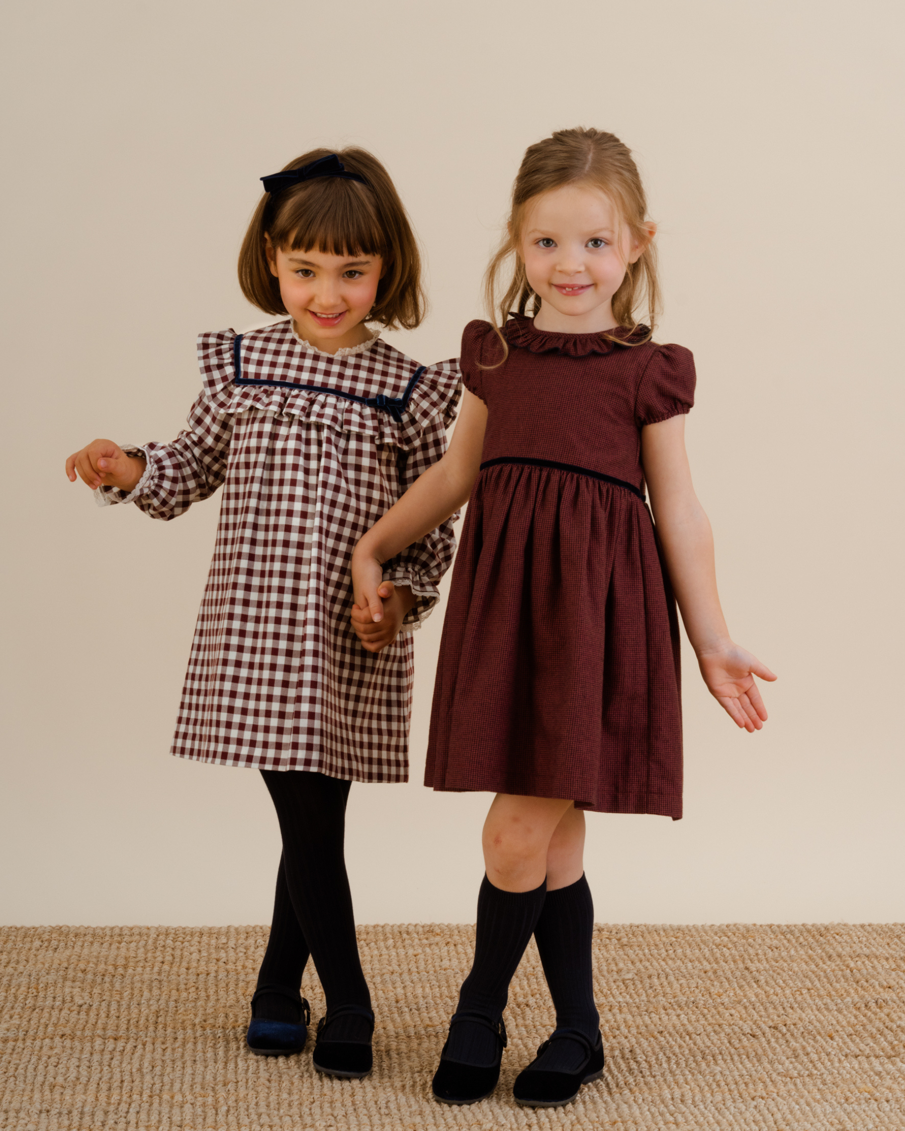 Raisin Scalloped Dress Burgundy