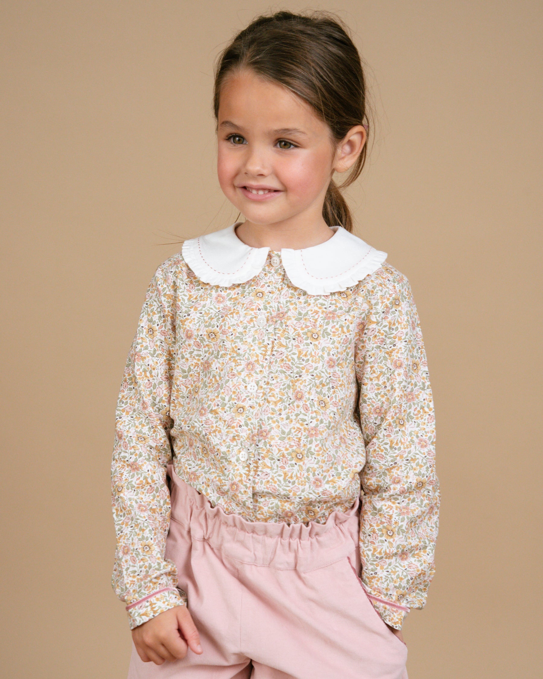 Gaya Blouse Pink/Khaki Floral