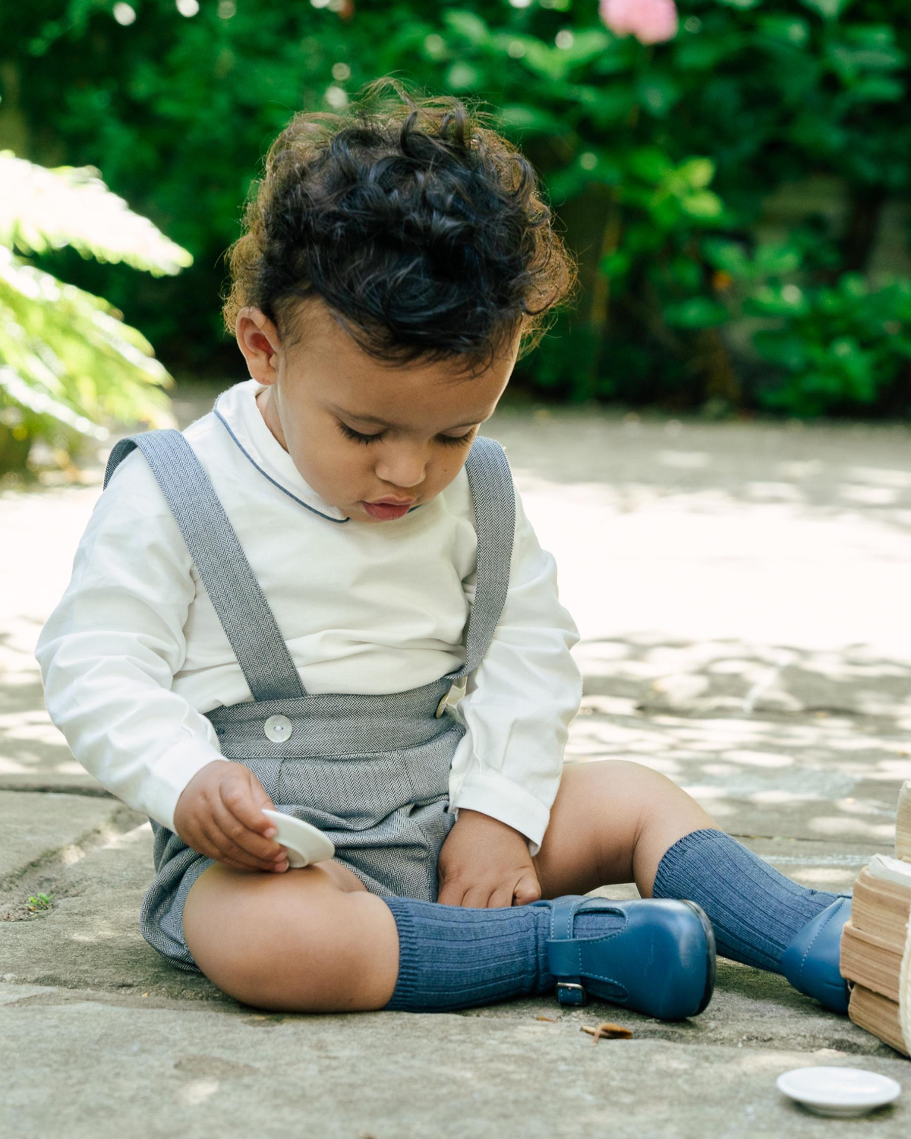 Baby Boy T-Bar Shoes Denim Blue