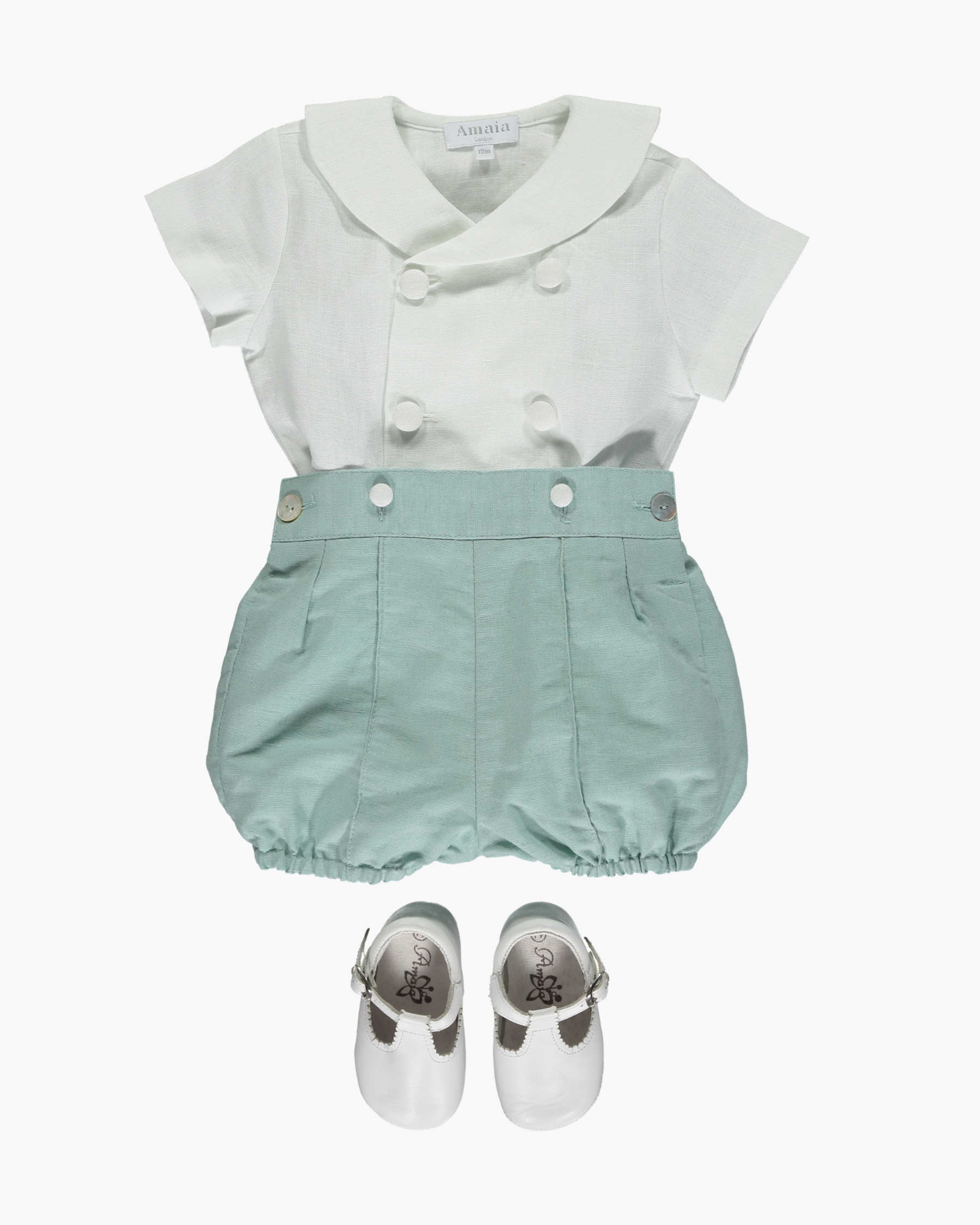 Basil Baby Set Green Linen