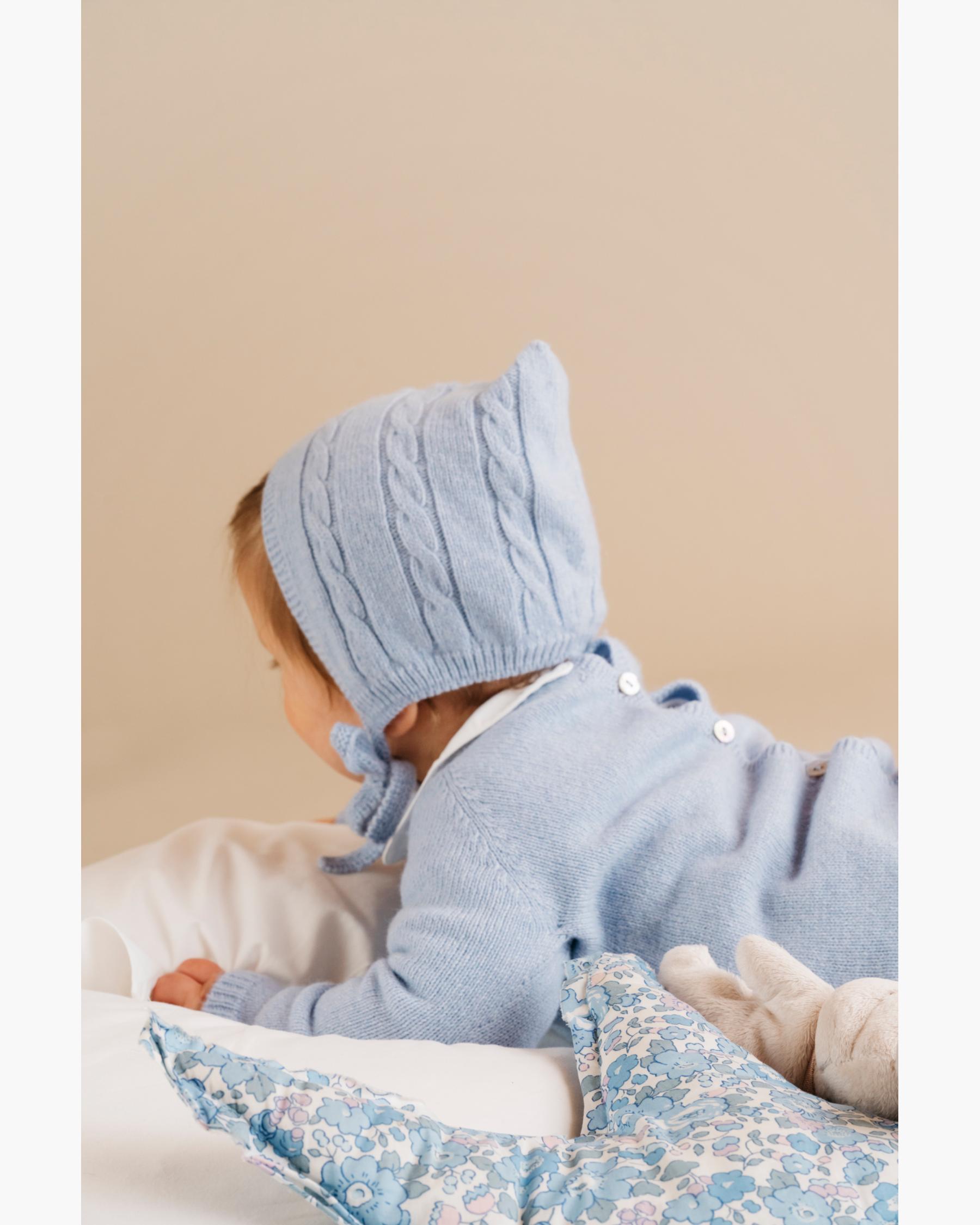 Boe Cable-Knit Baby Set Blue