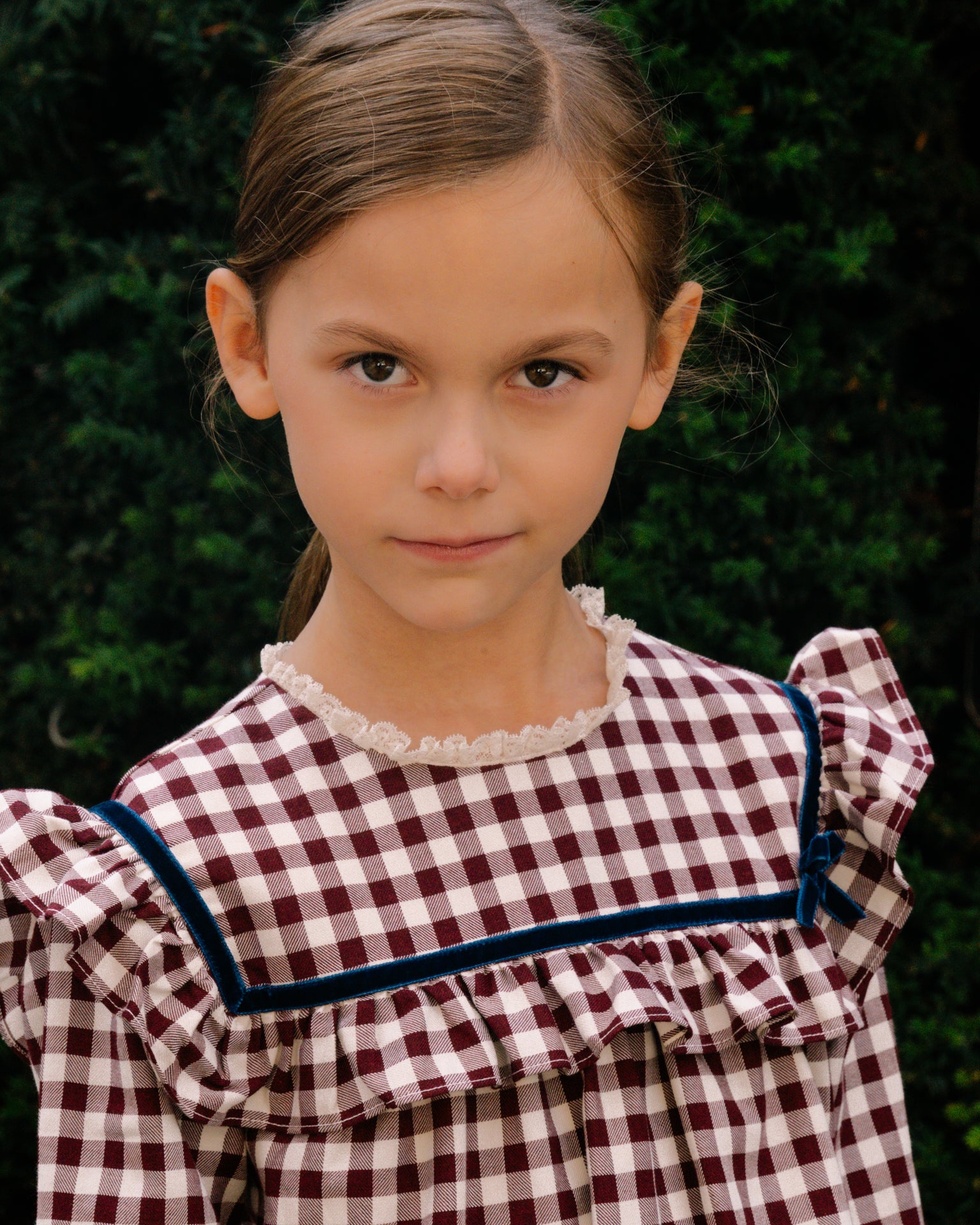 Capucine Dress Burgundy Vichy