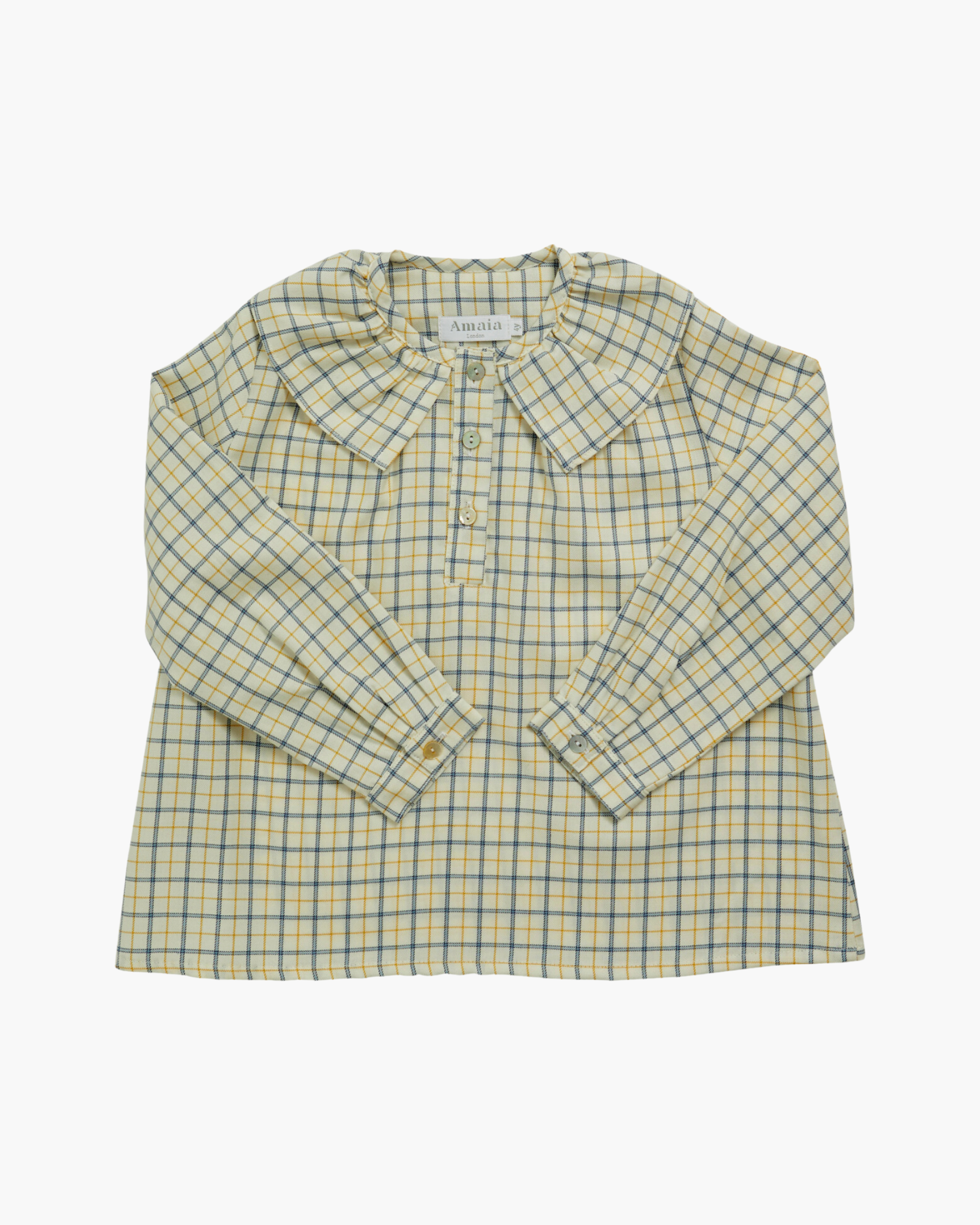 Champs-Elysees Blouse Blue/Yellow Check