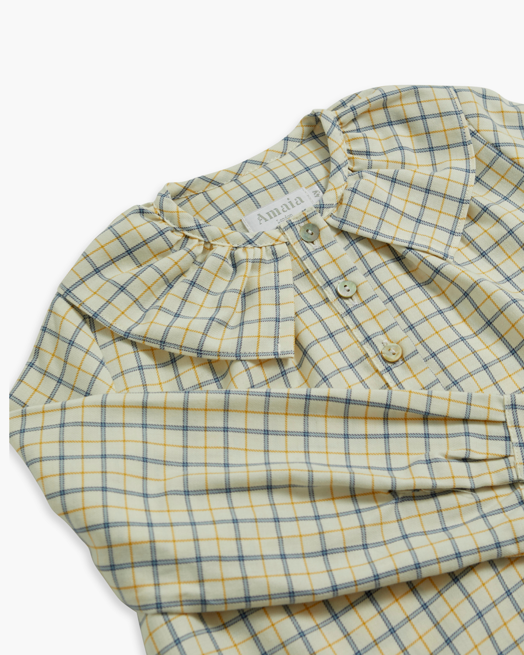 Champs-Elysees Blouse Blue/Yellow Check