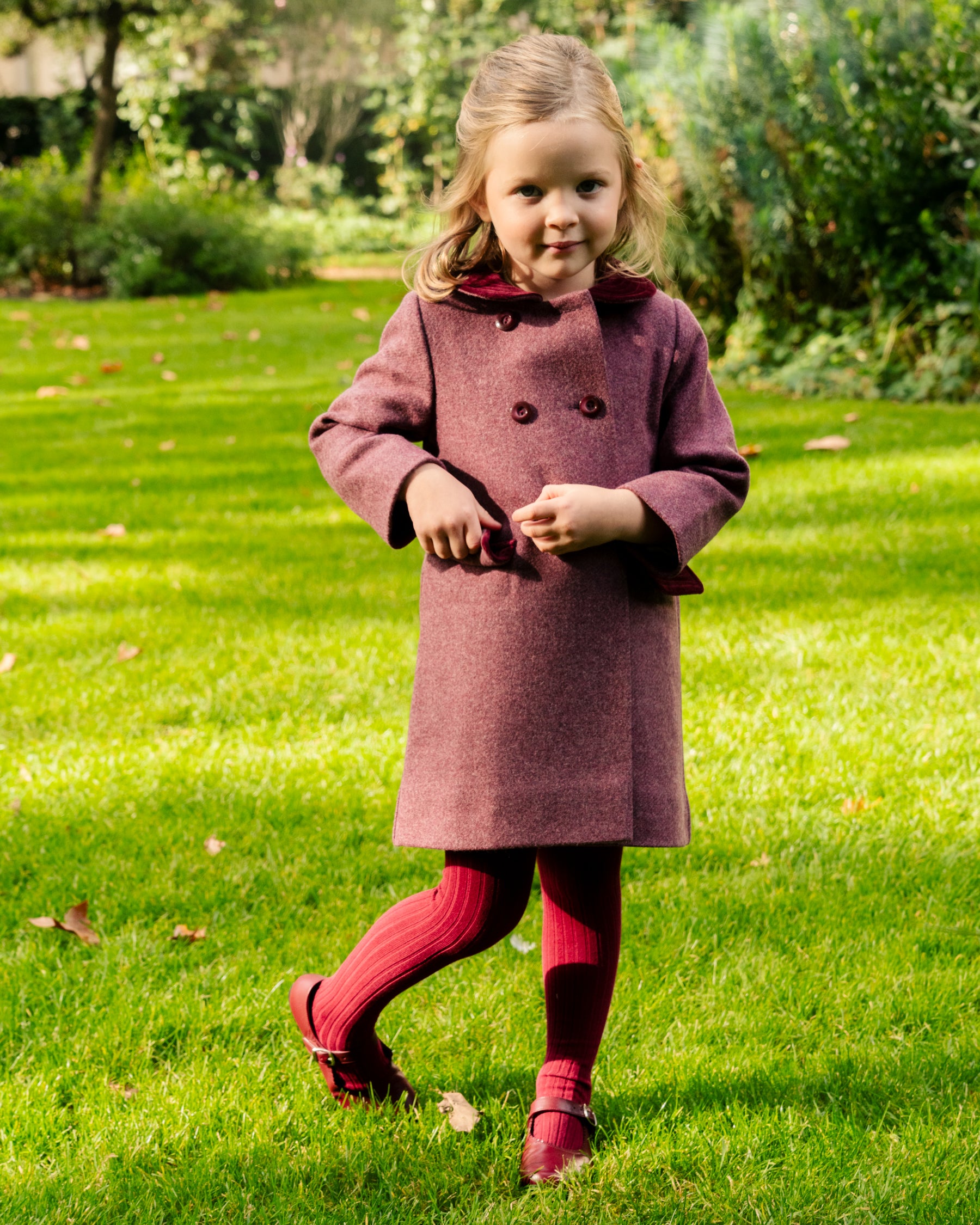 Tweed Classic Coat Plum