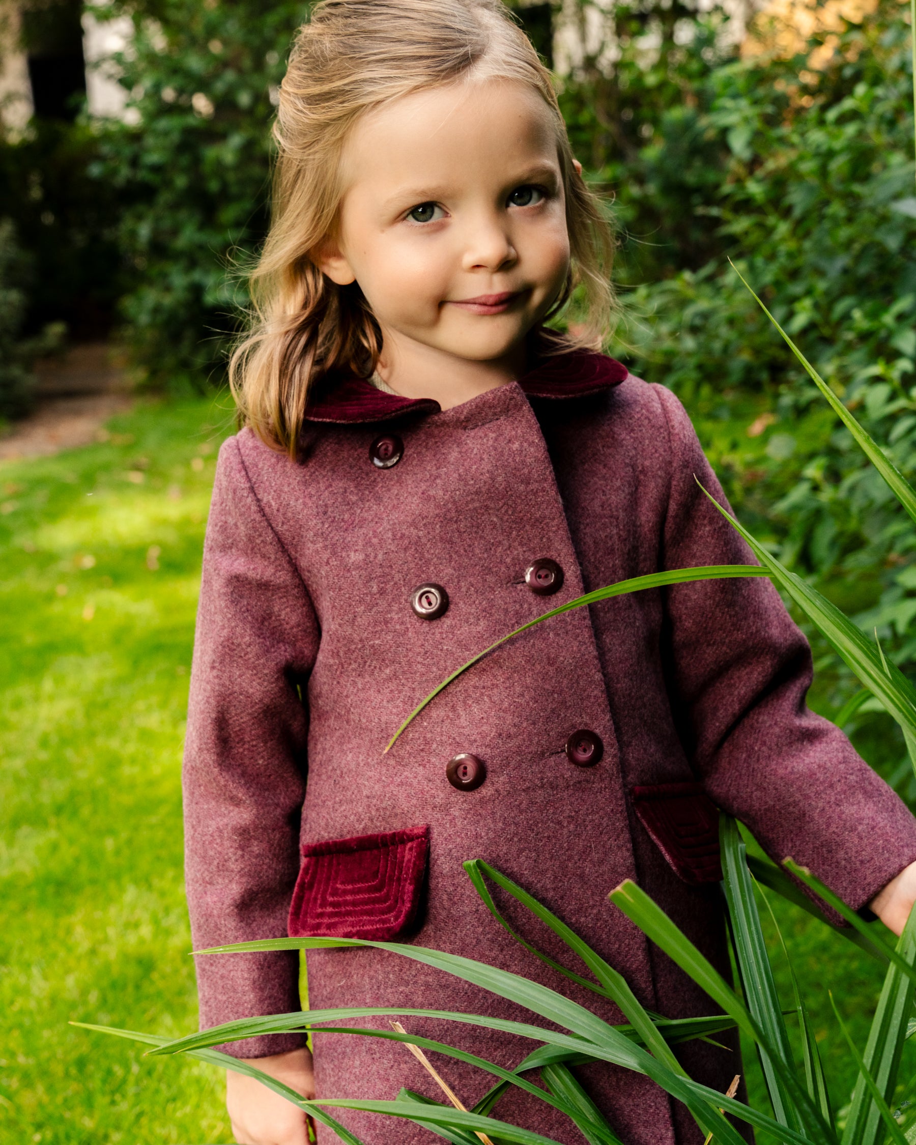 Tweed Classic Coat Plum