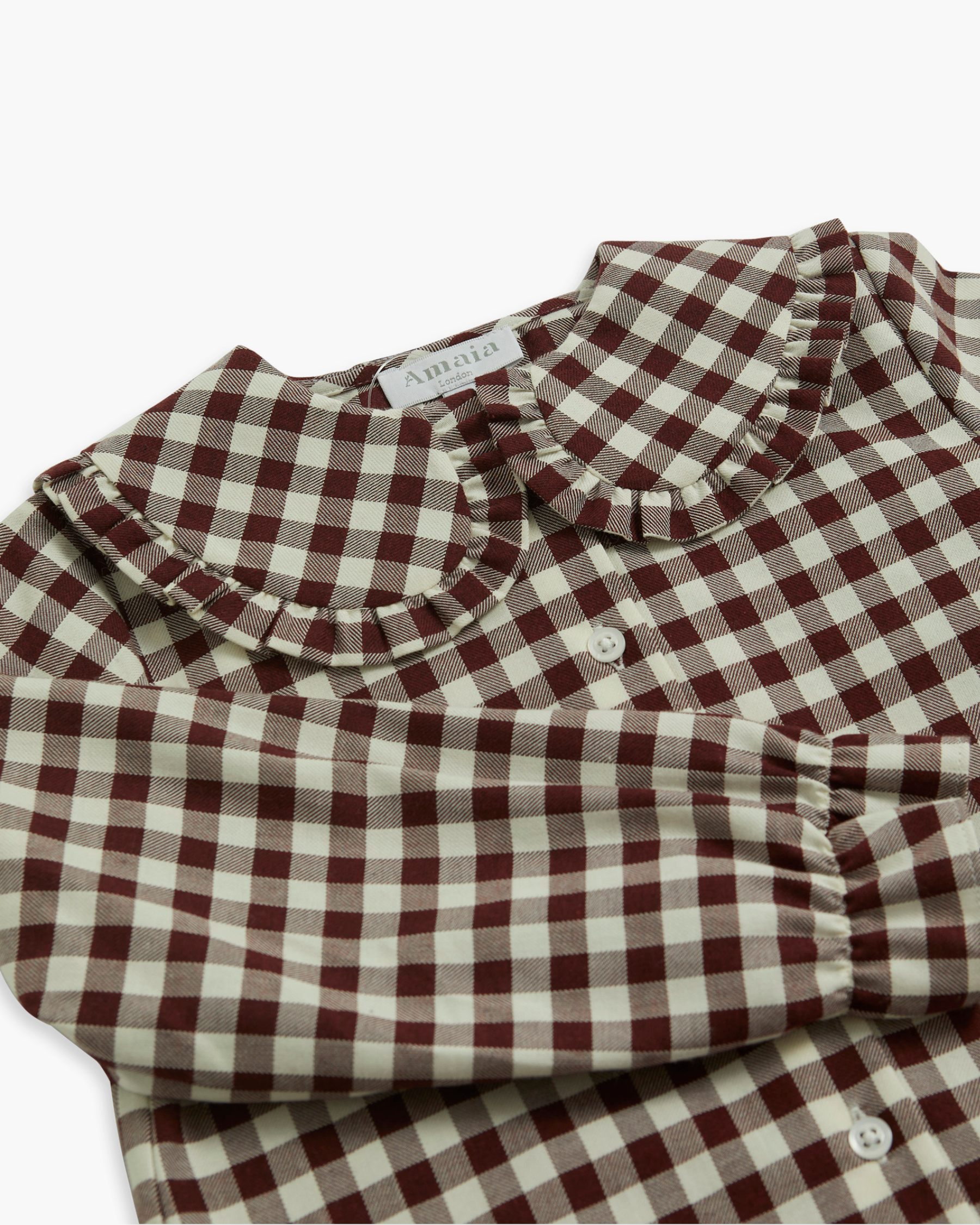 Gaya Blouse Burgundy Vichy