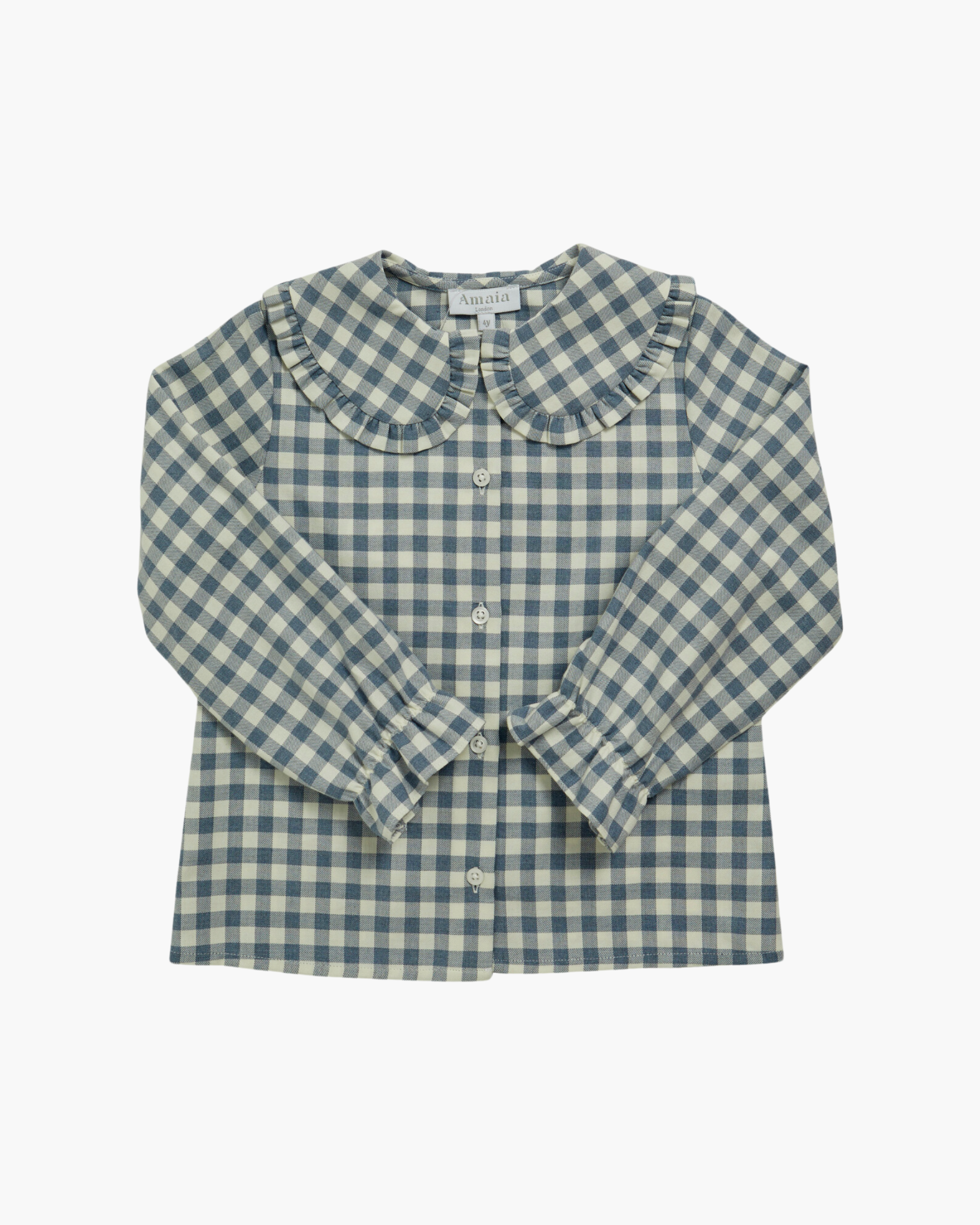 Gaya Blouse Dusty Blue Vichy