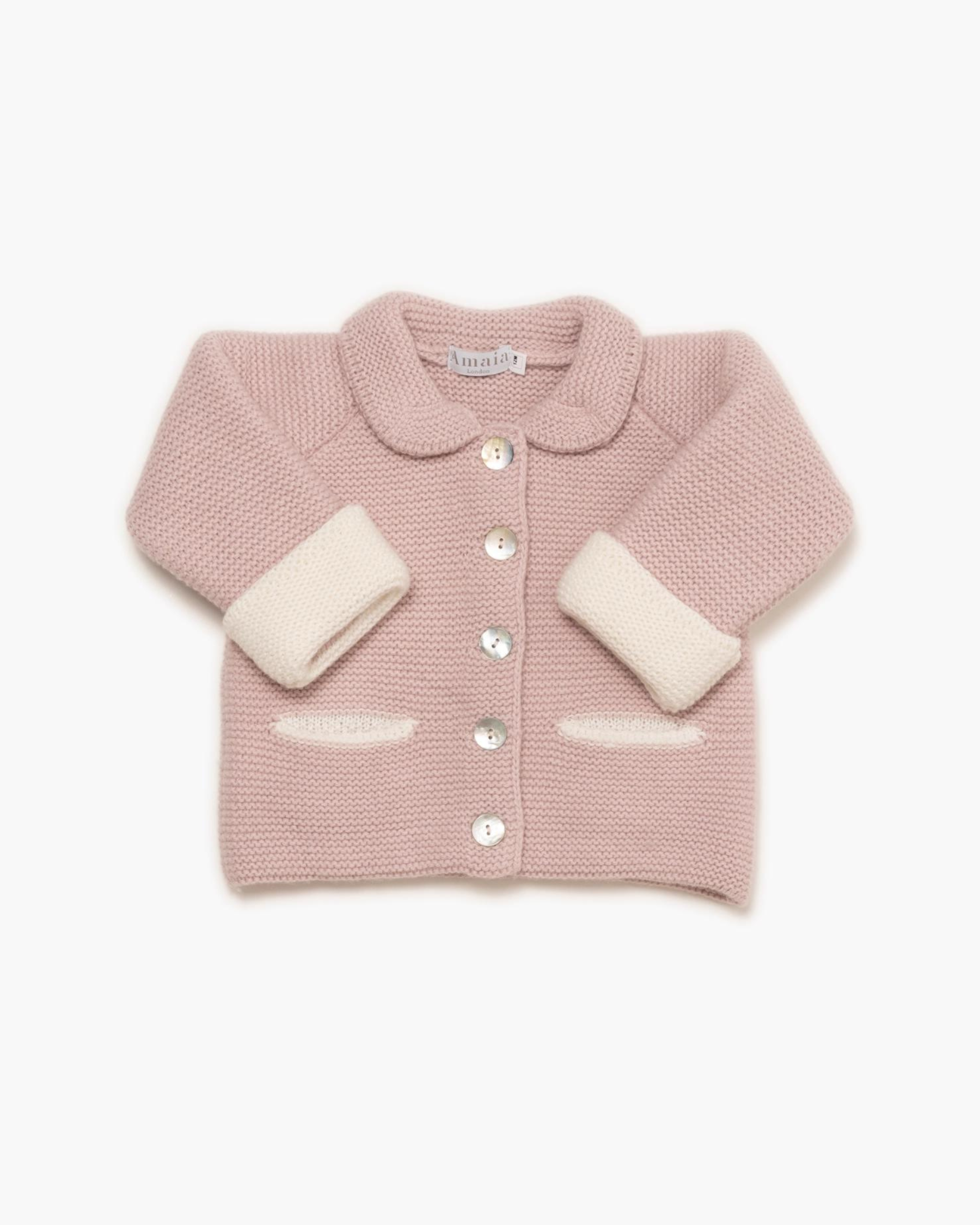 Baby Double Layered Knitted Jacket Pink