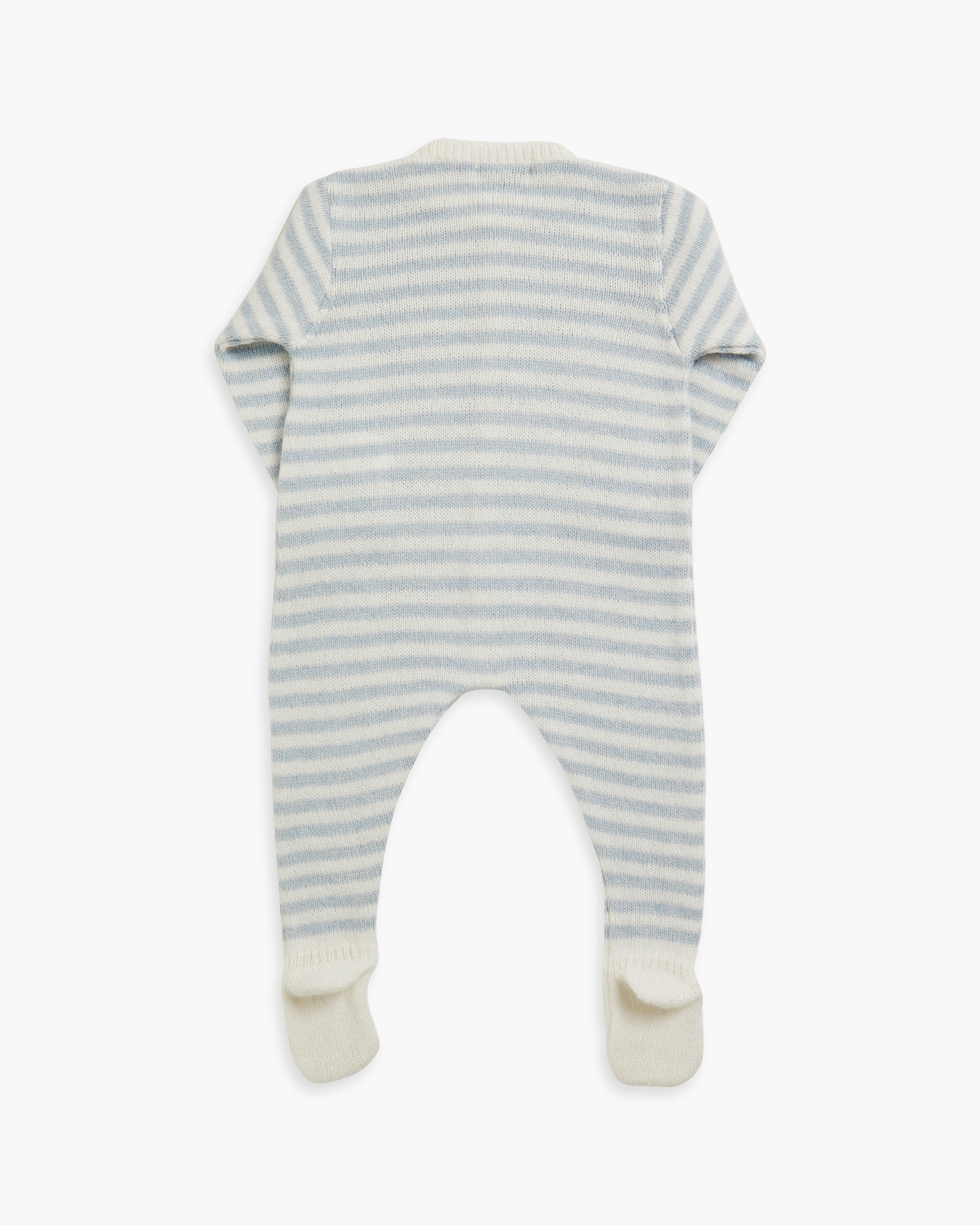 Knitted Romper Blue Stripe