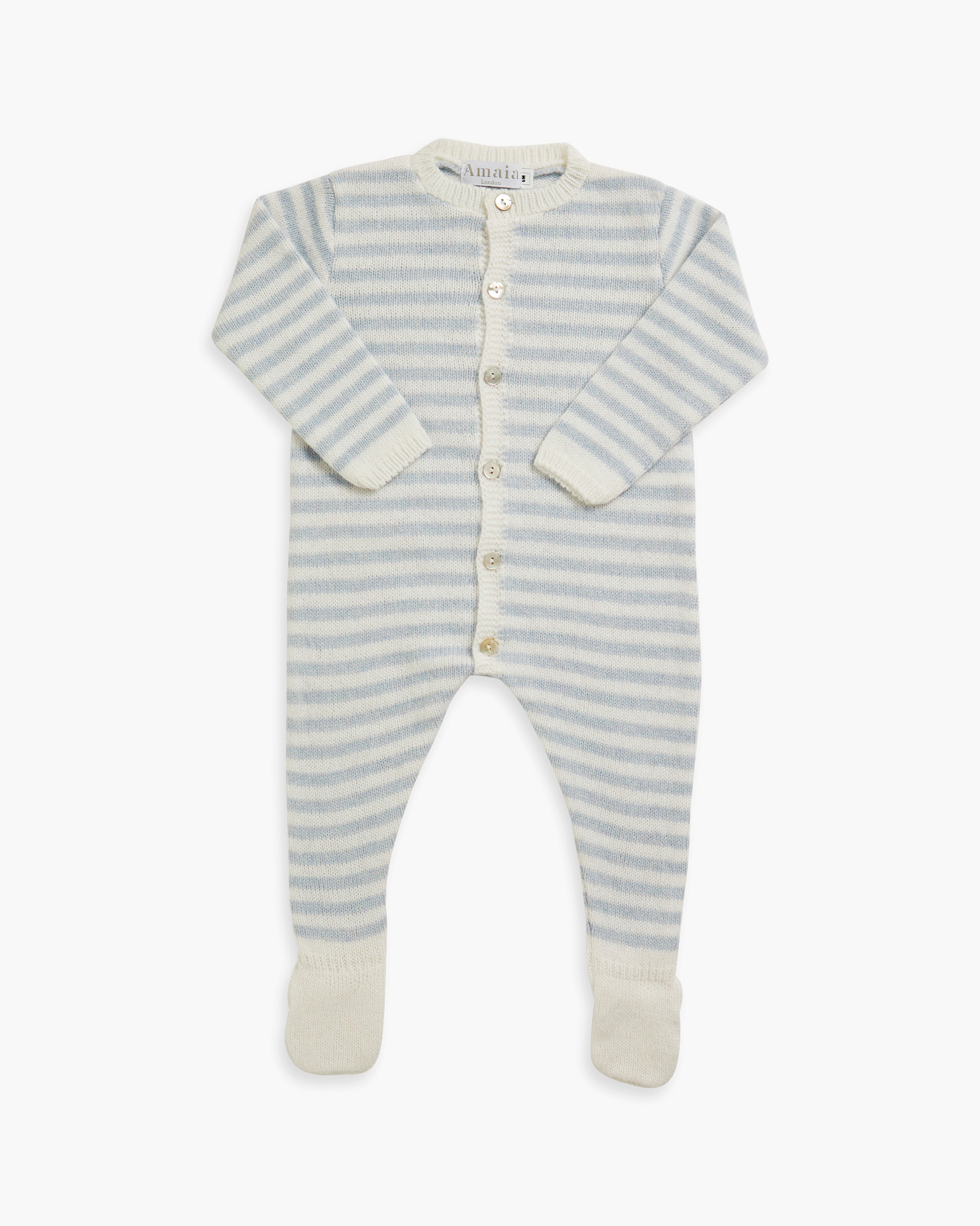 Knitted Romper Blue Stripe