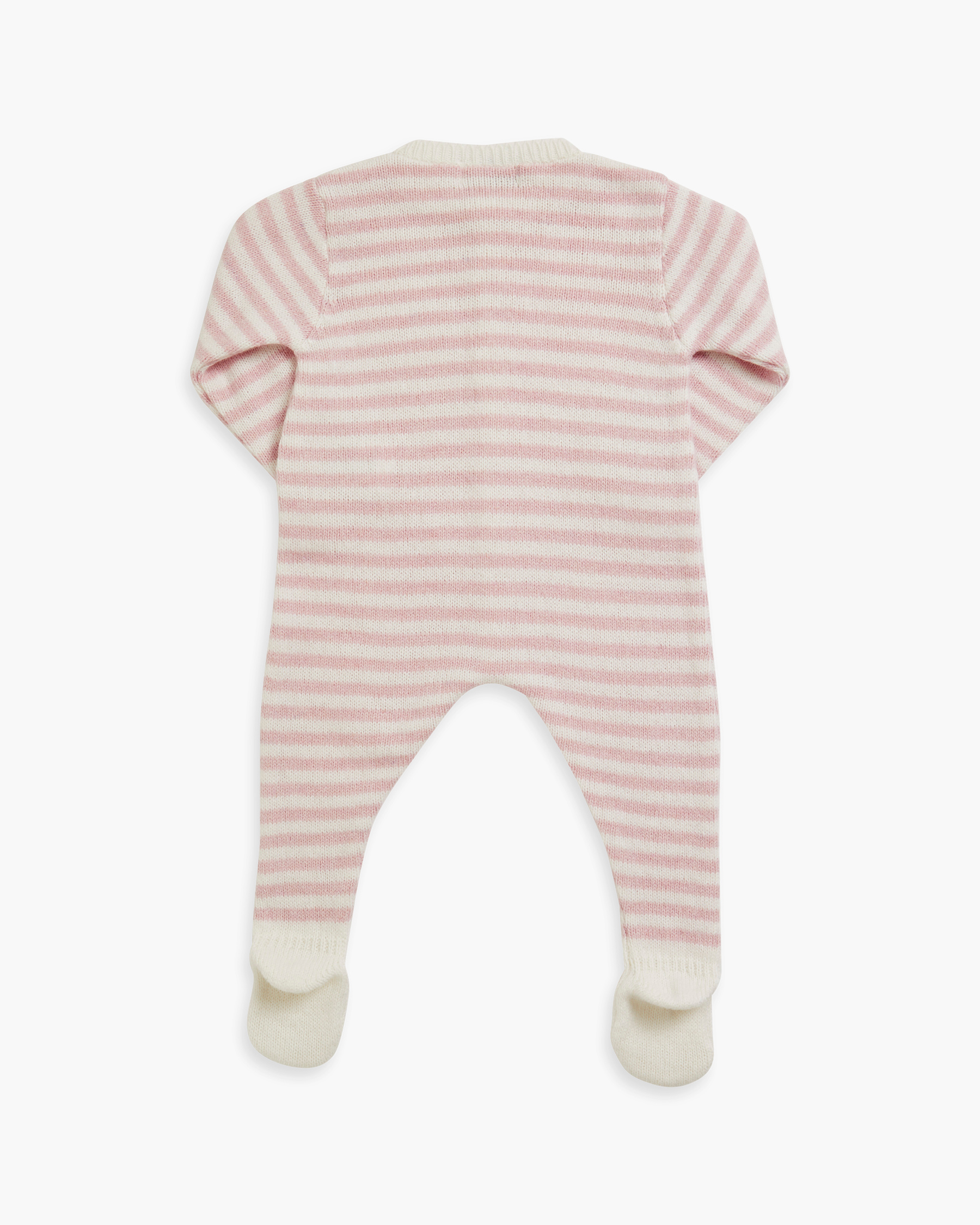 Knitted Romper Pink Stripe