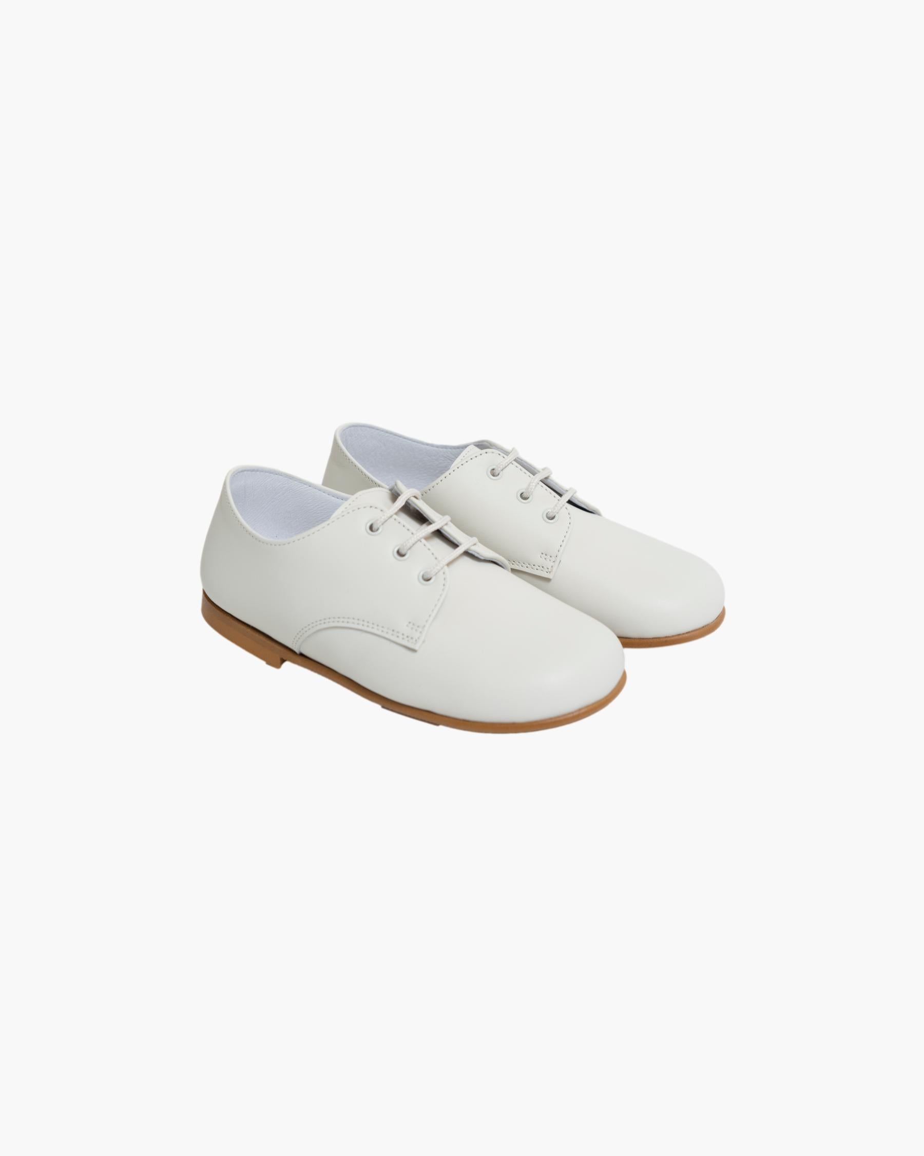 Boy Leather Lace-Up Shoes Ivory