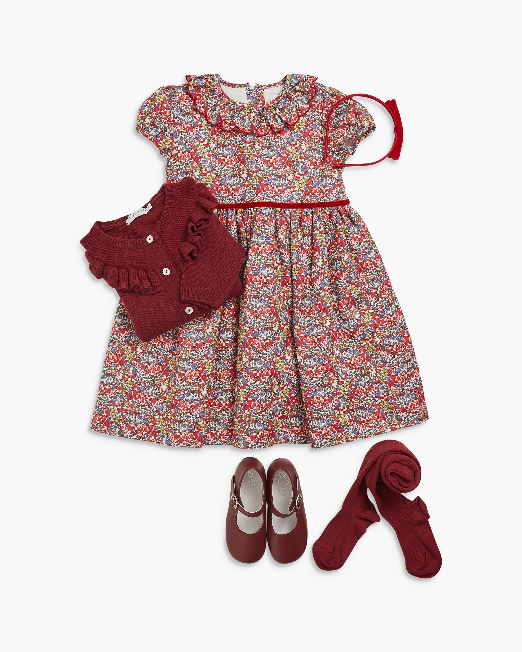 Raisin Scalloped Dress Multico Floral