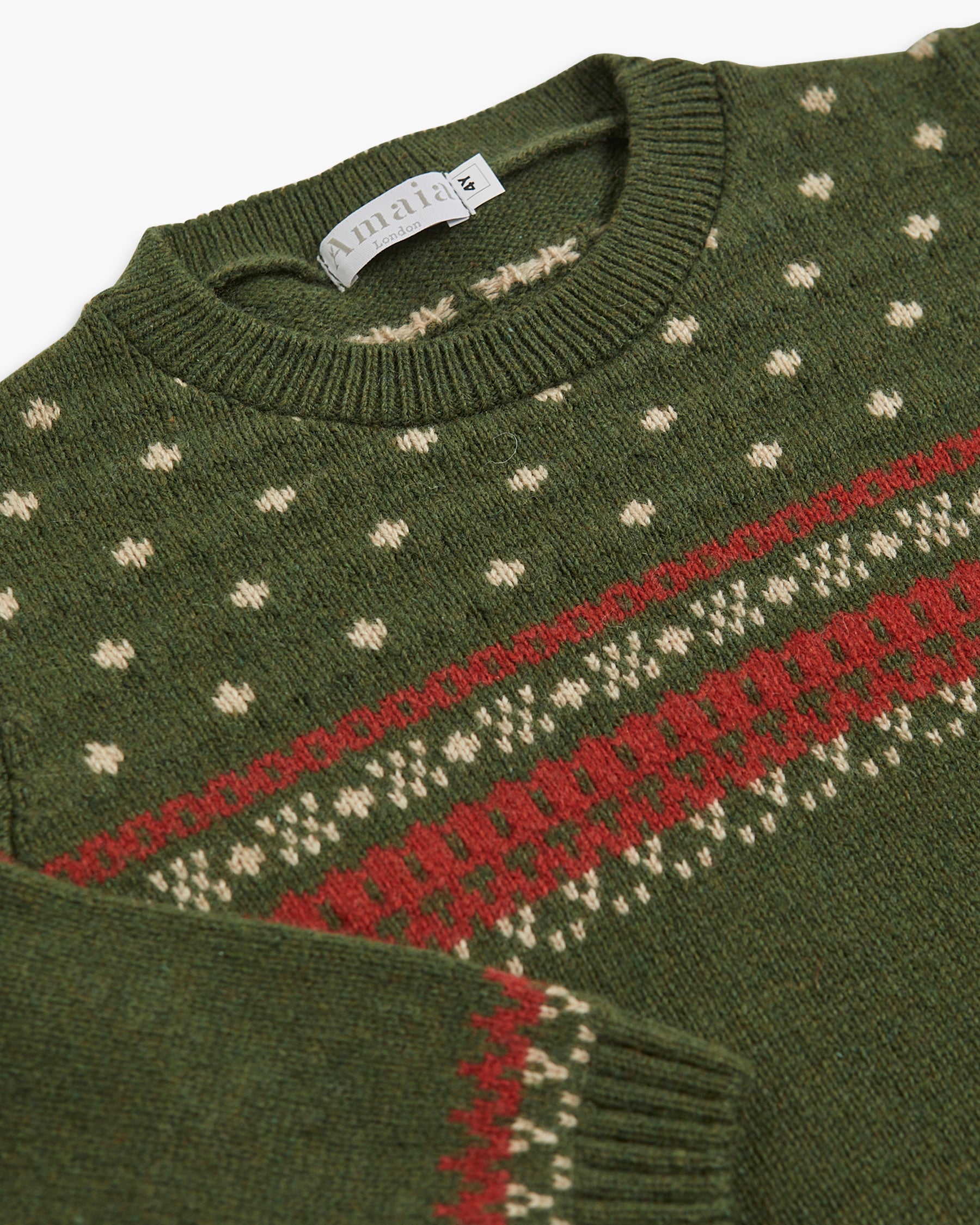 Mario Fairisle Jumper Forest Green