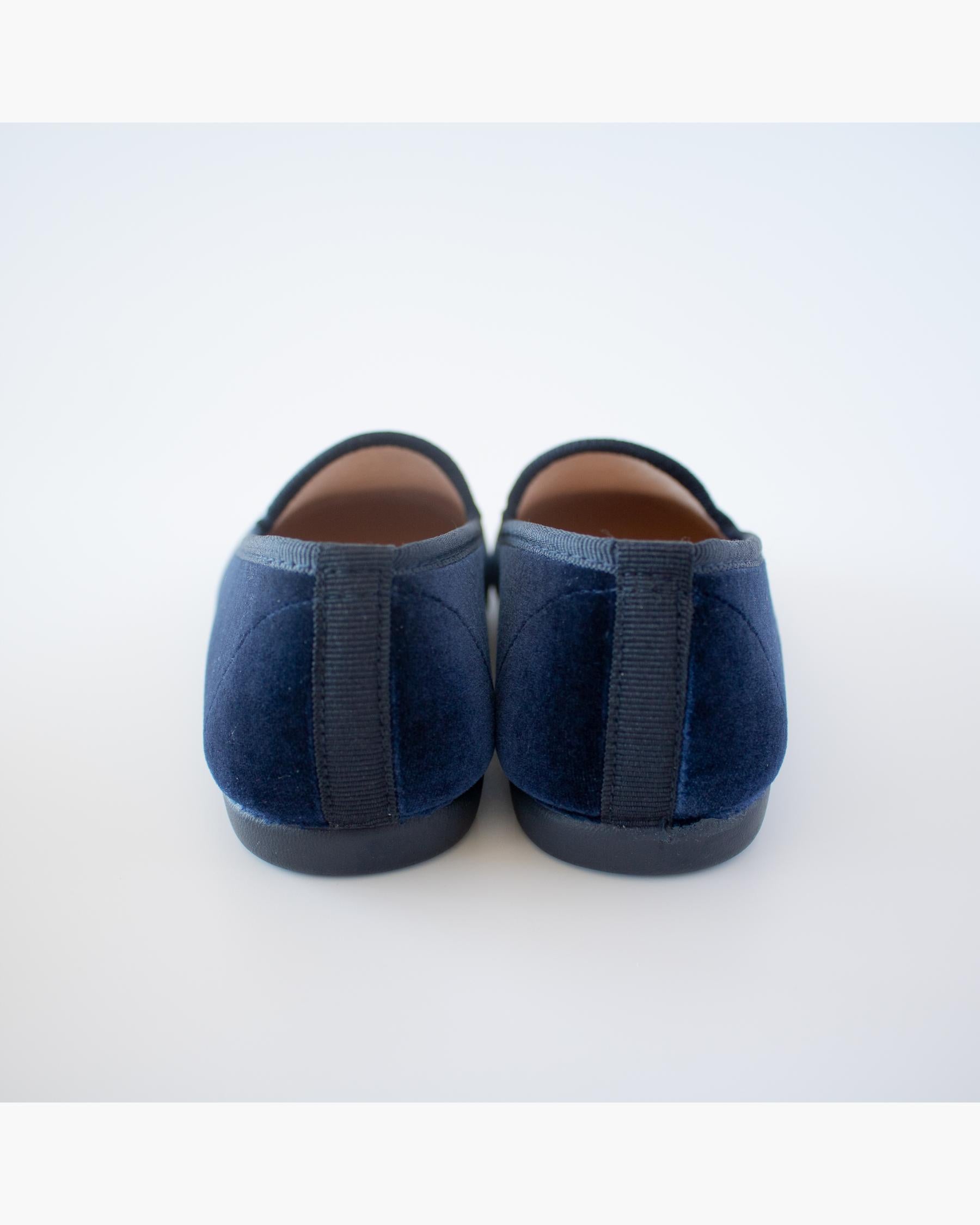 Velvet Slippers Shoes Navy