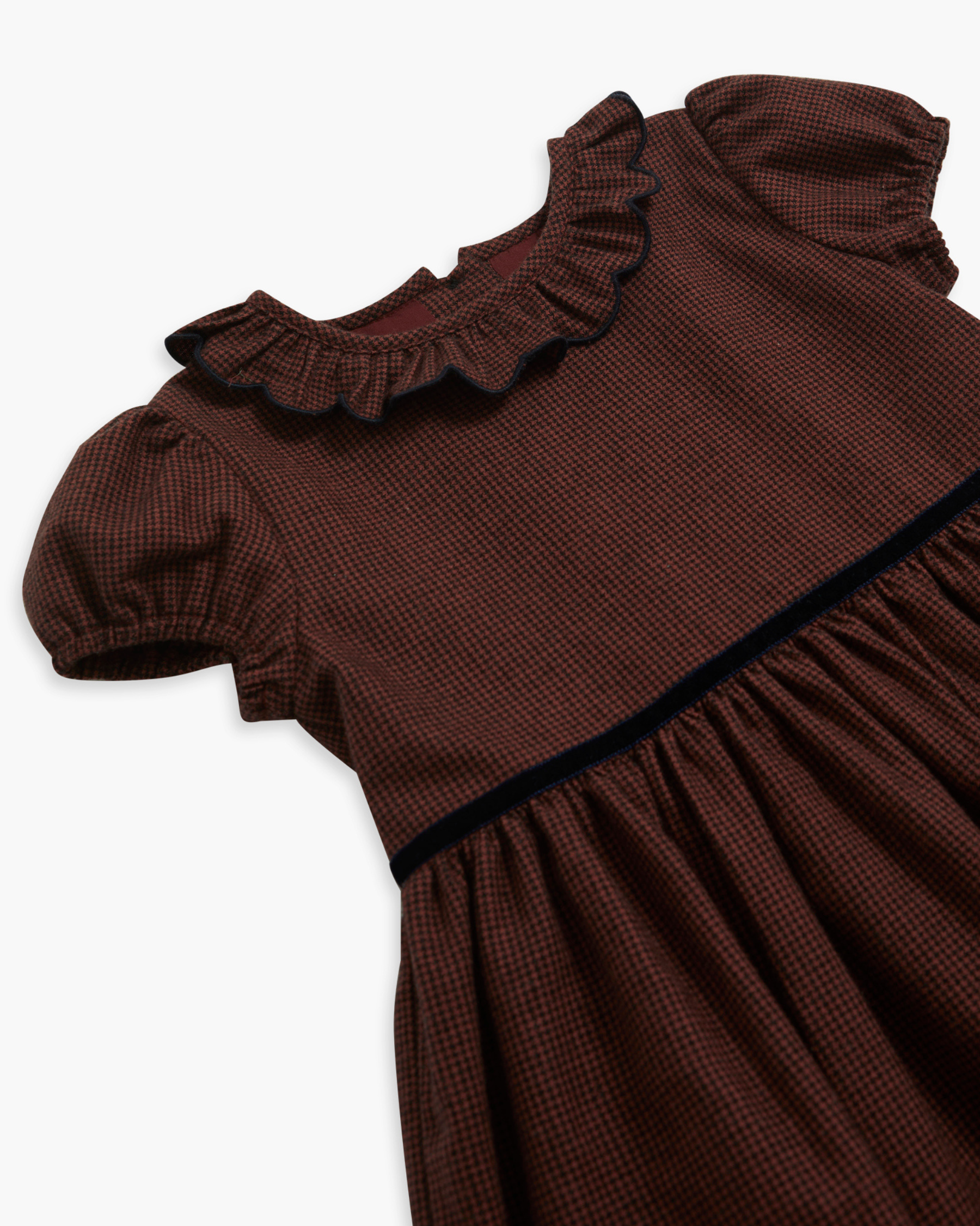 Raisin Scalloped Dress Burgundy