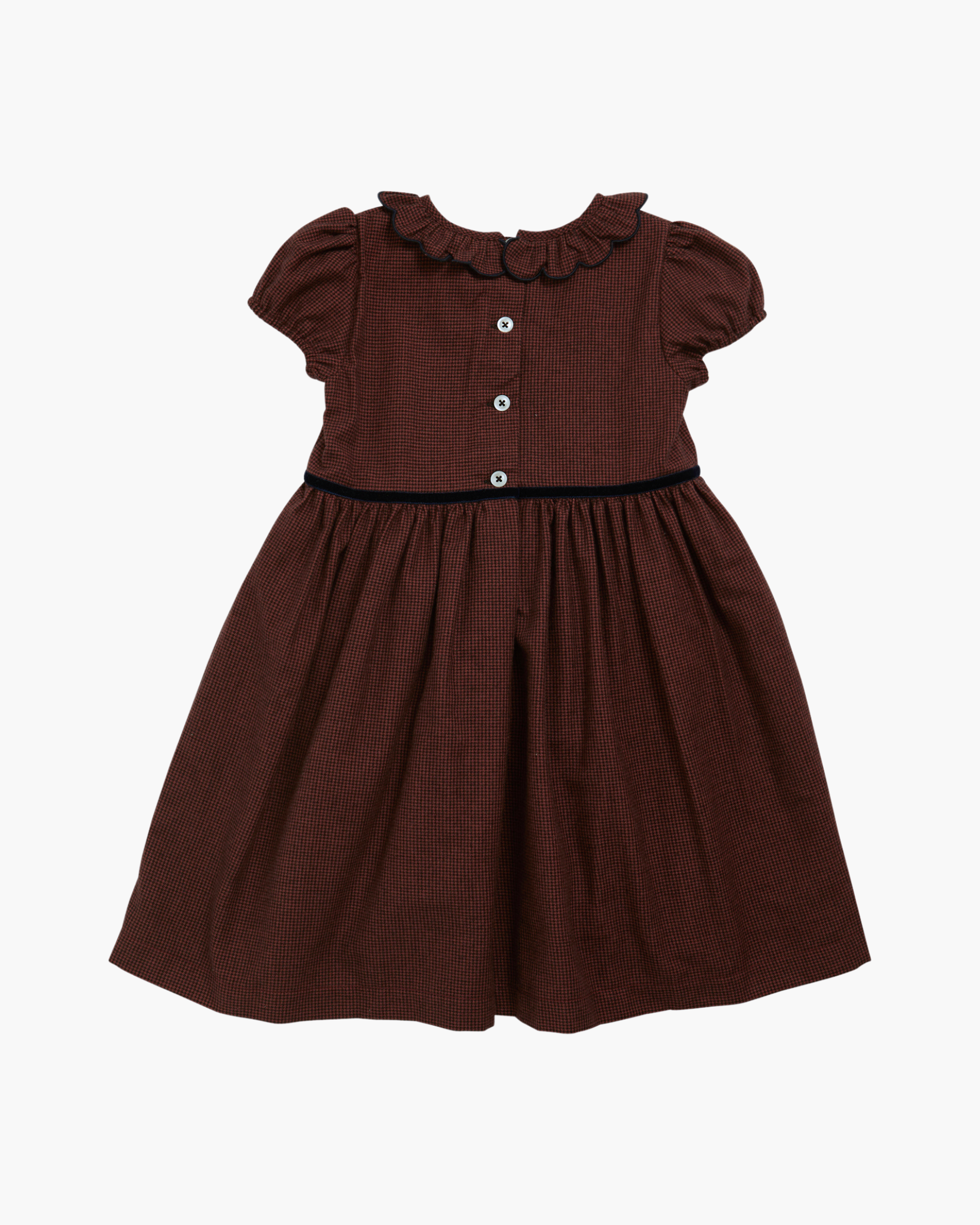 Raisin Scalloped Dress Burgundy