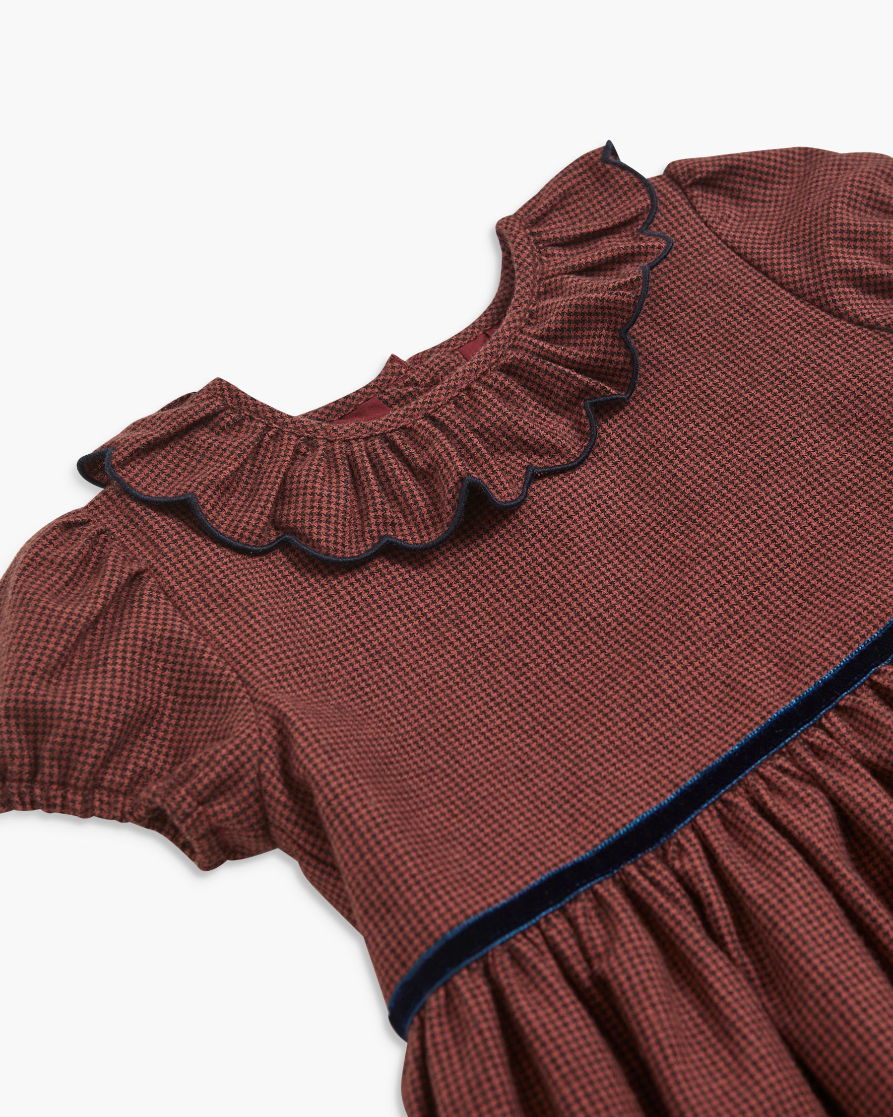 Raisin Scalloped Dress Burgundy