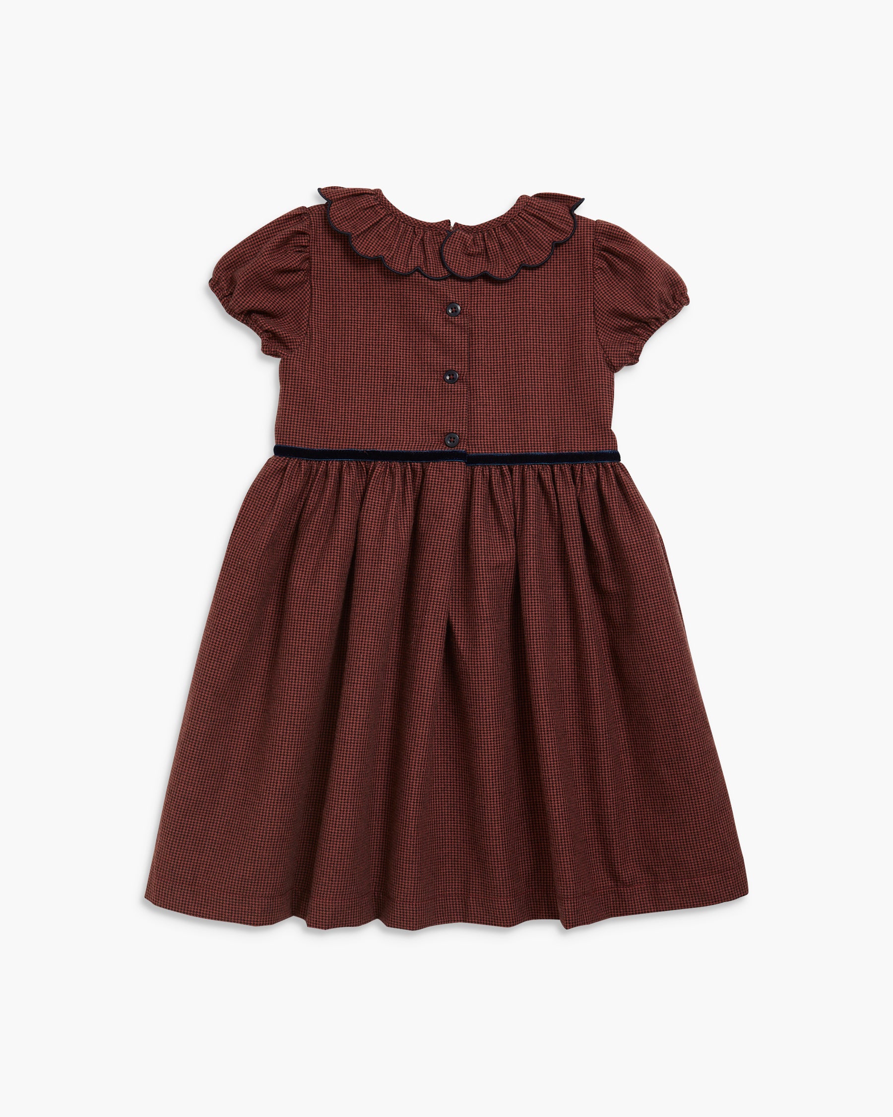 Raisin Scalloped Dress Burgundy