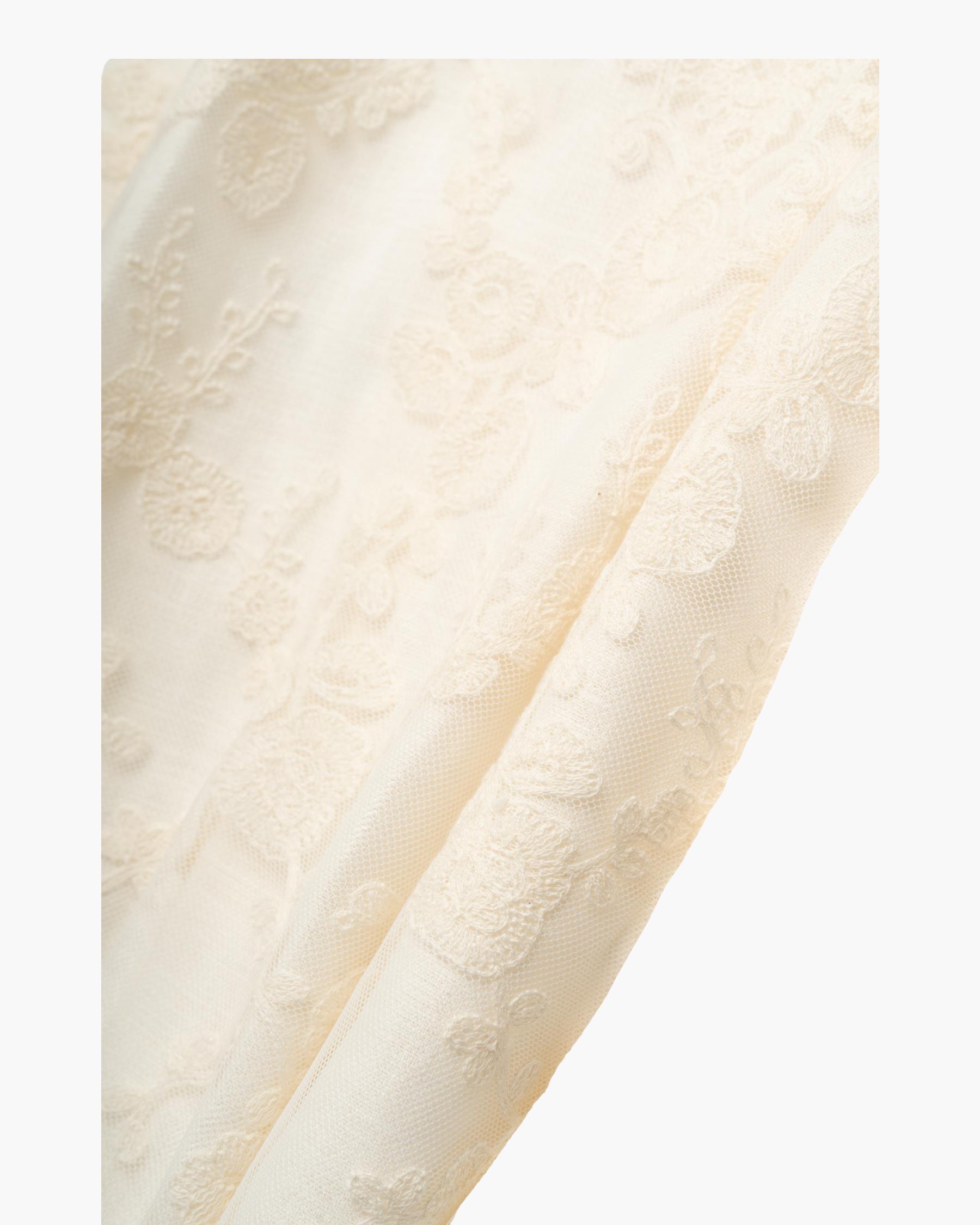 Traditional Cream Embroidered Christening Gown