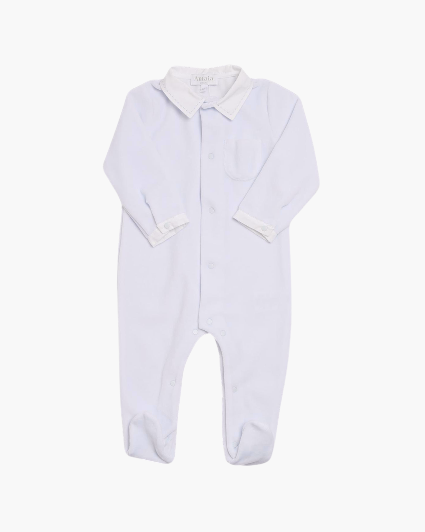 Velours Babygrow Light Blue