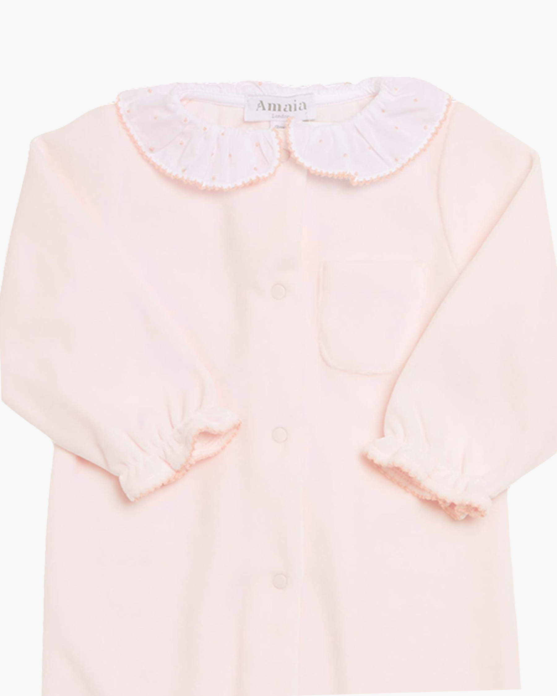 Velours Babygrow Light Pink