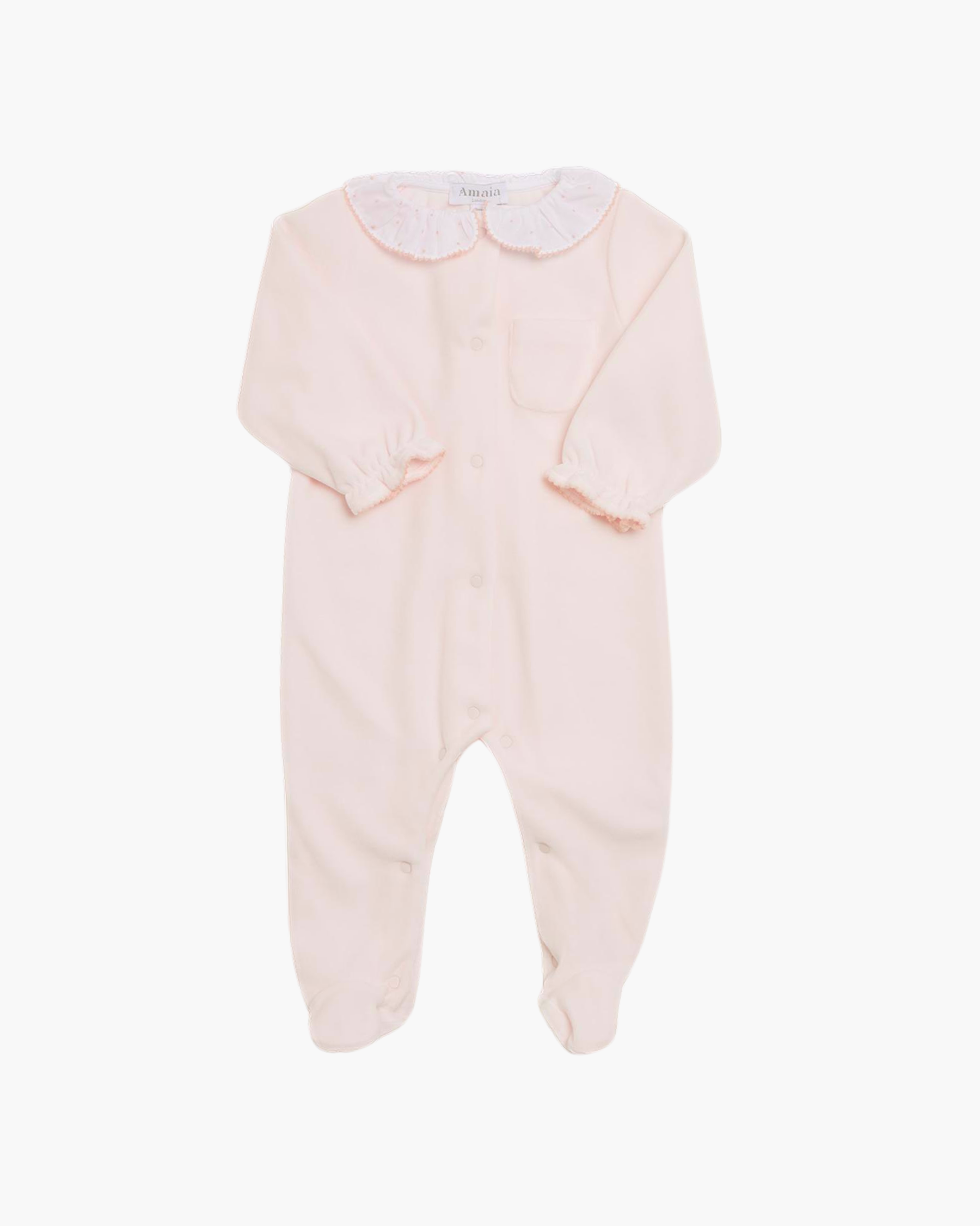 Velours Babygrow Light Pink