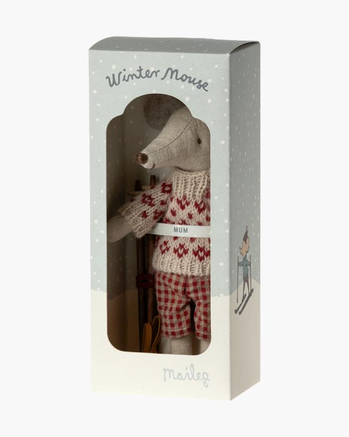 Winter Mouse With Ski Set, Mum