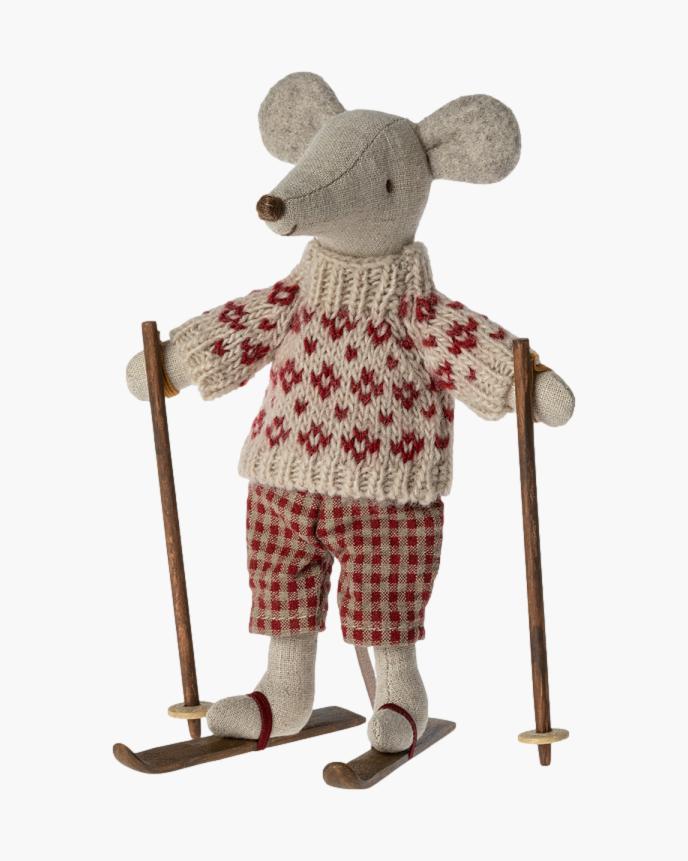 Winter Mouse With Ski Set, Mum