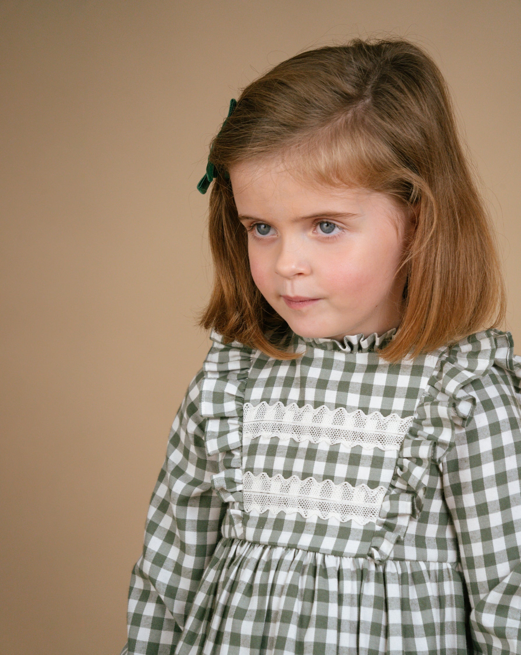 Soledad Dress Khaki Vichy