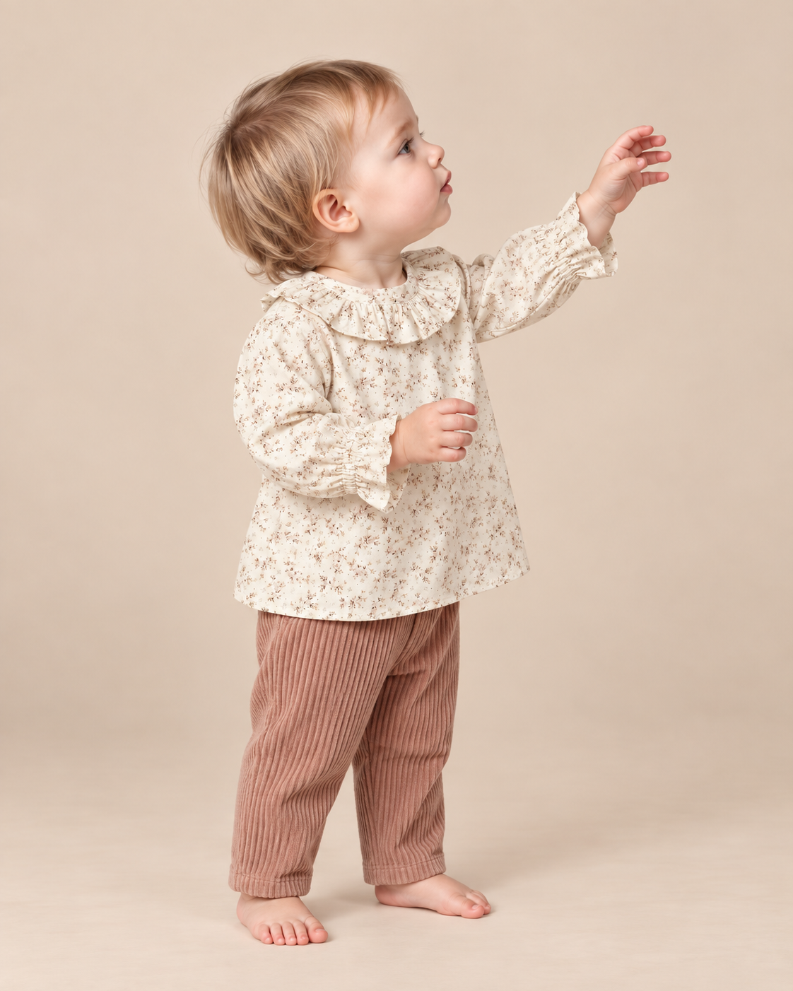 Amelia Blouse Pink Gold Floral