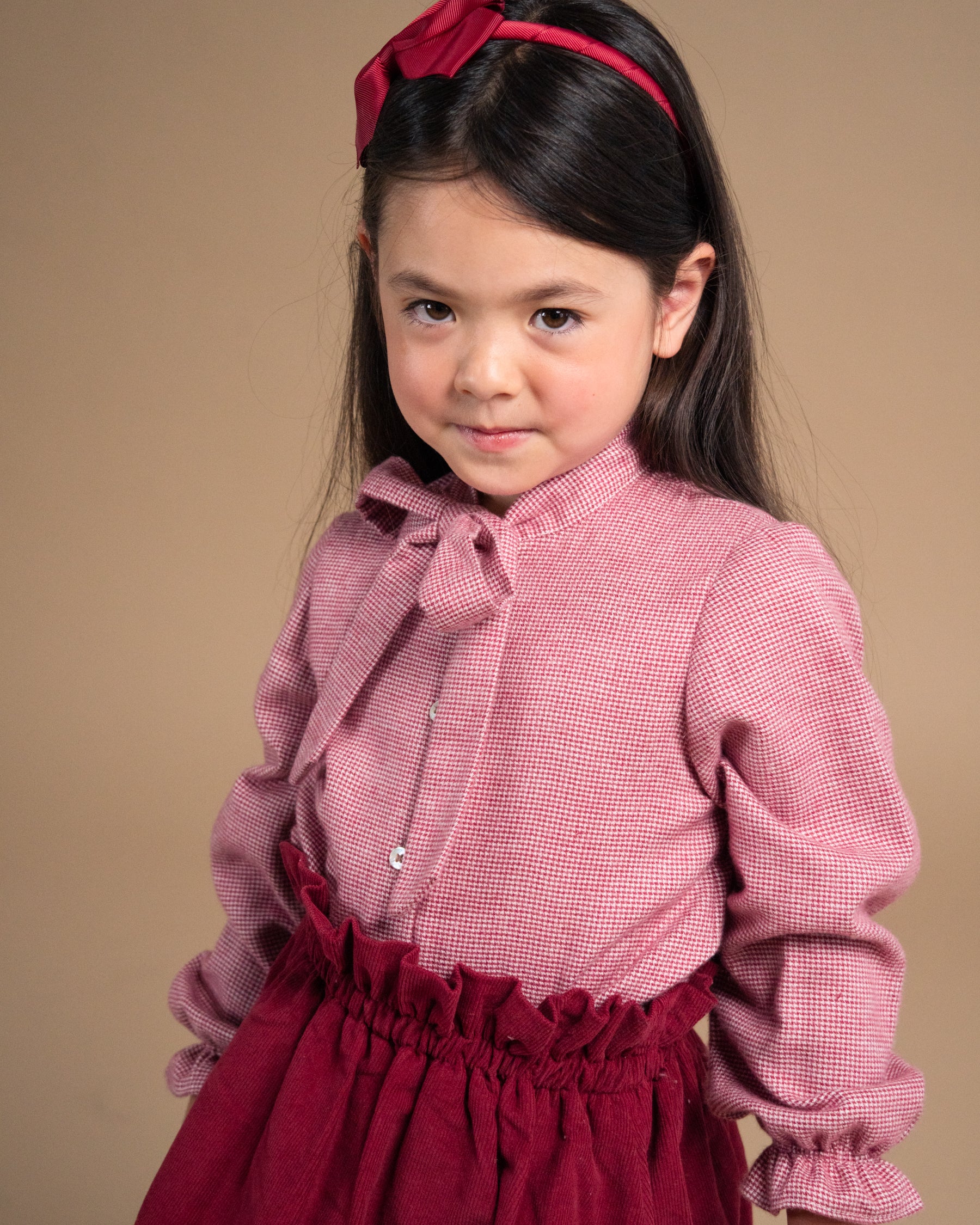 Amaia Blouse Burgundy Minicheck