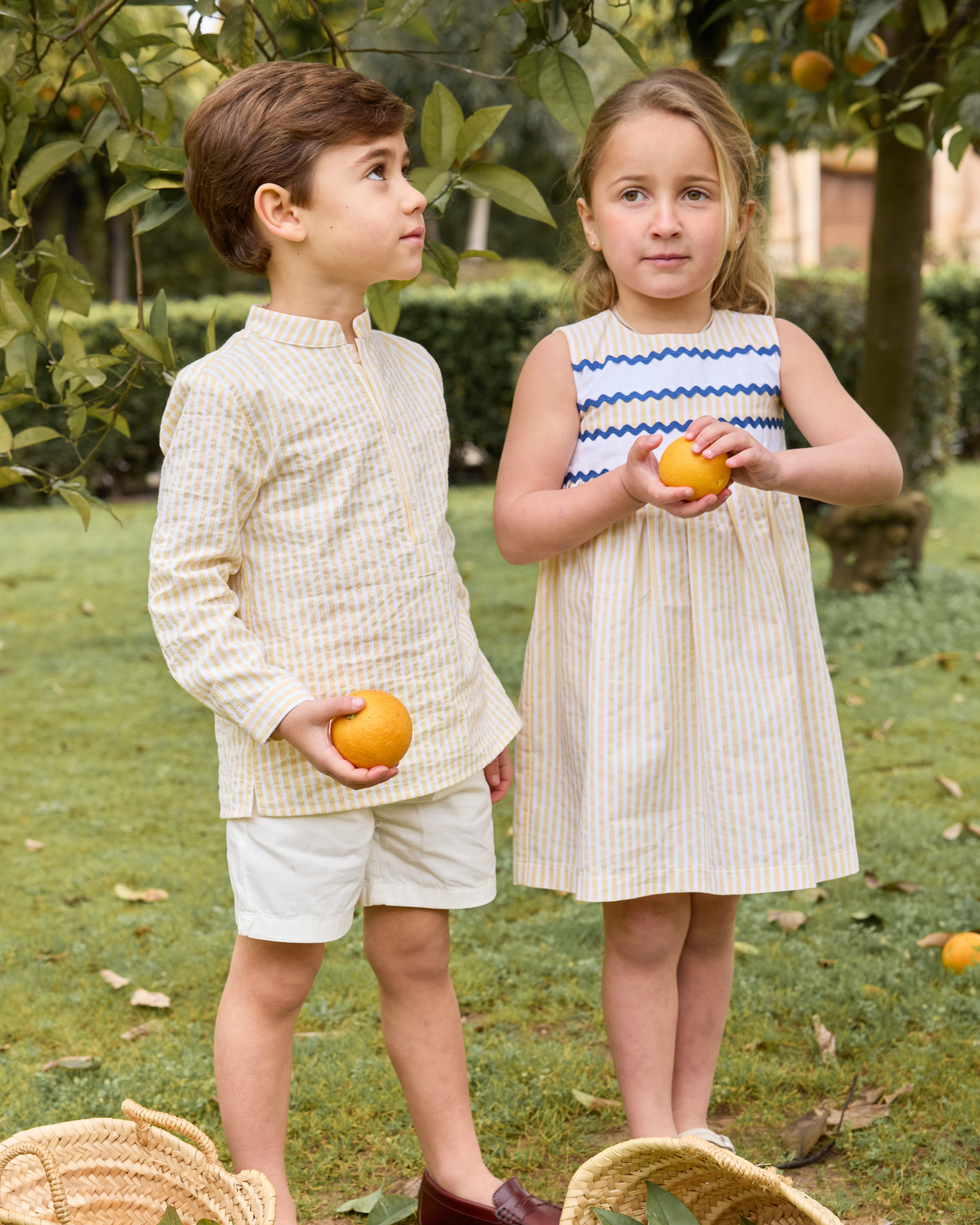 Miel Dress Yellow Stripe Seersucker