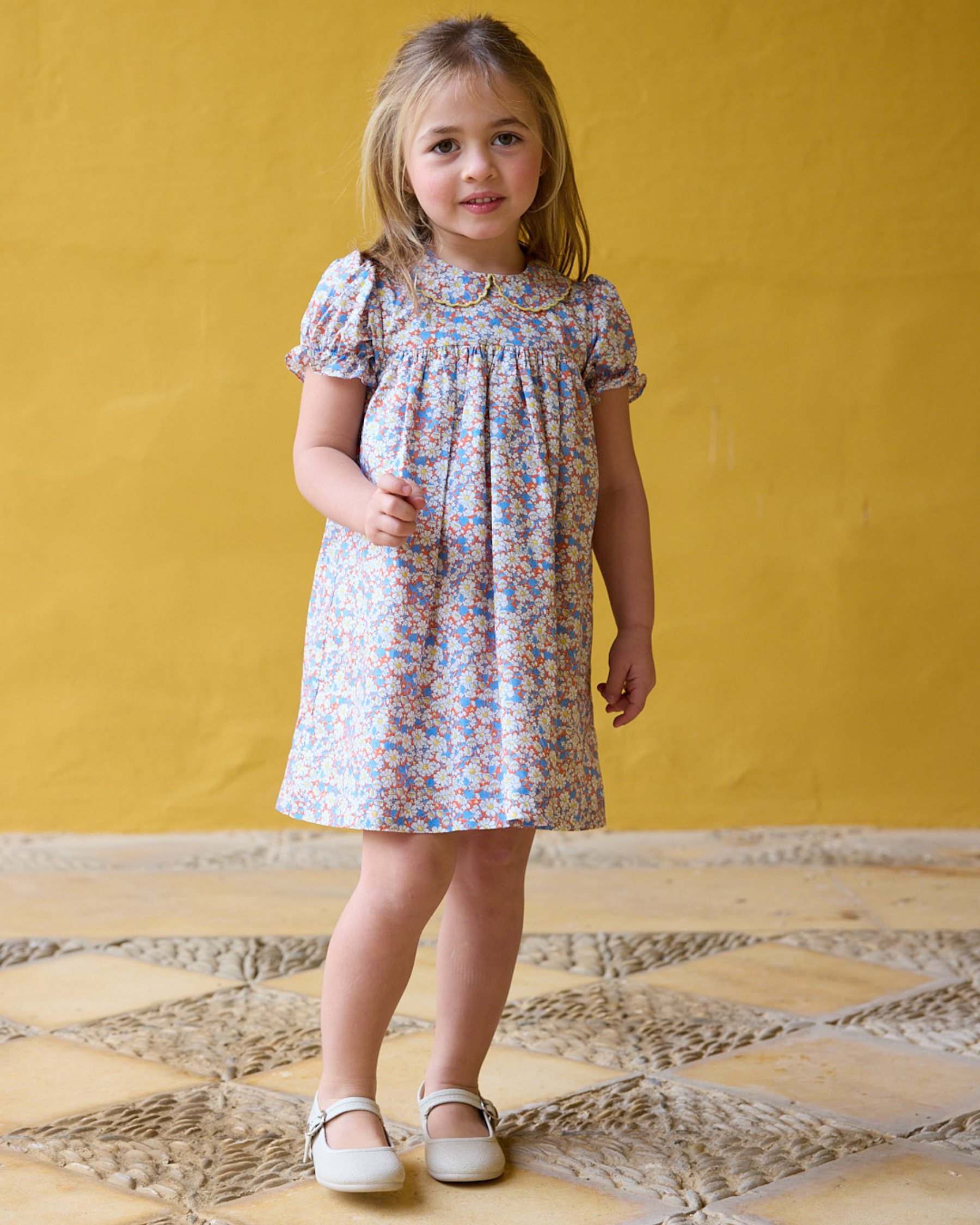 Pepa Dress Orange Blue Liberty