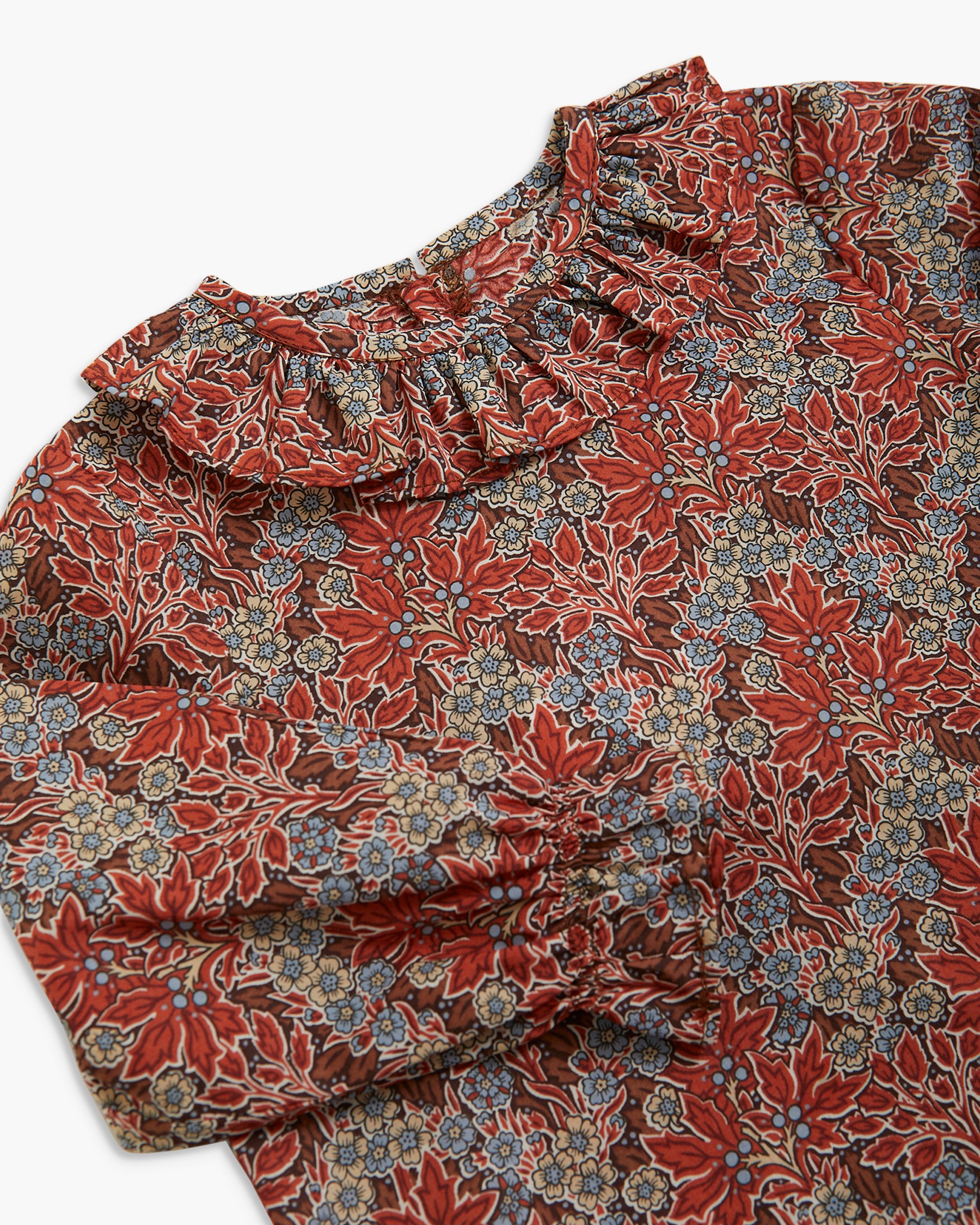 Amelia Baby Blouse Rust Blue Liberty